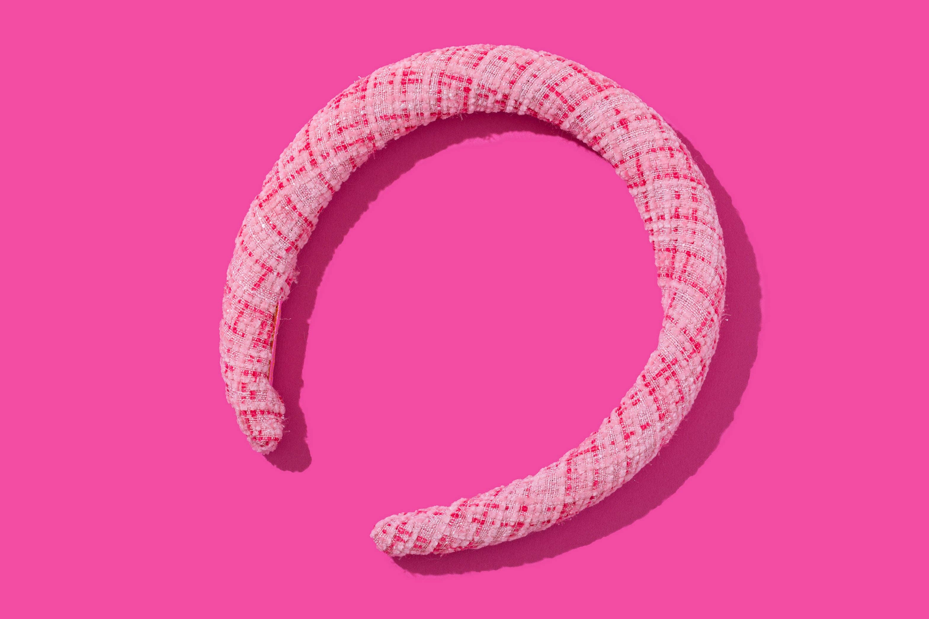 Taylor Elliott Designs - *ON SALE* Padded Headband - Tweed - Pink Plaid - Cher