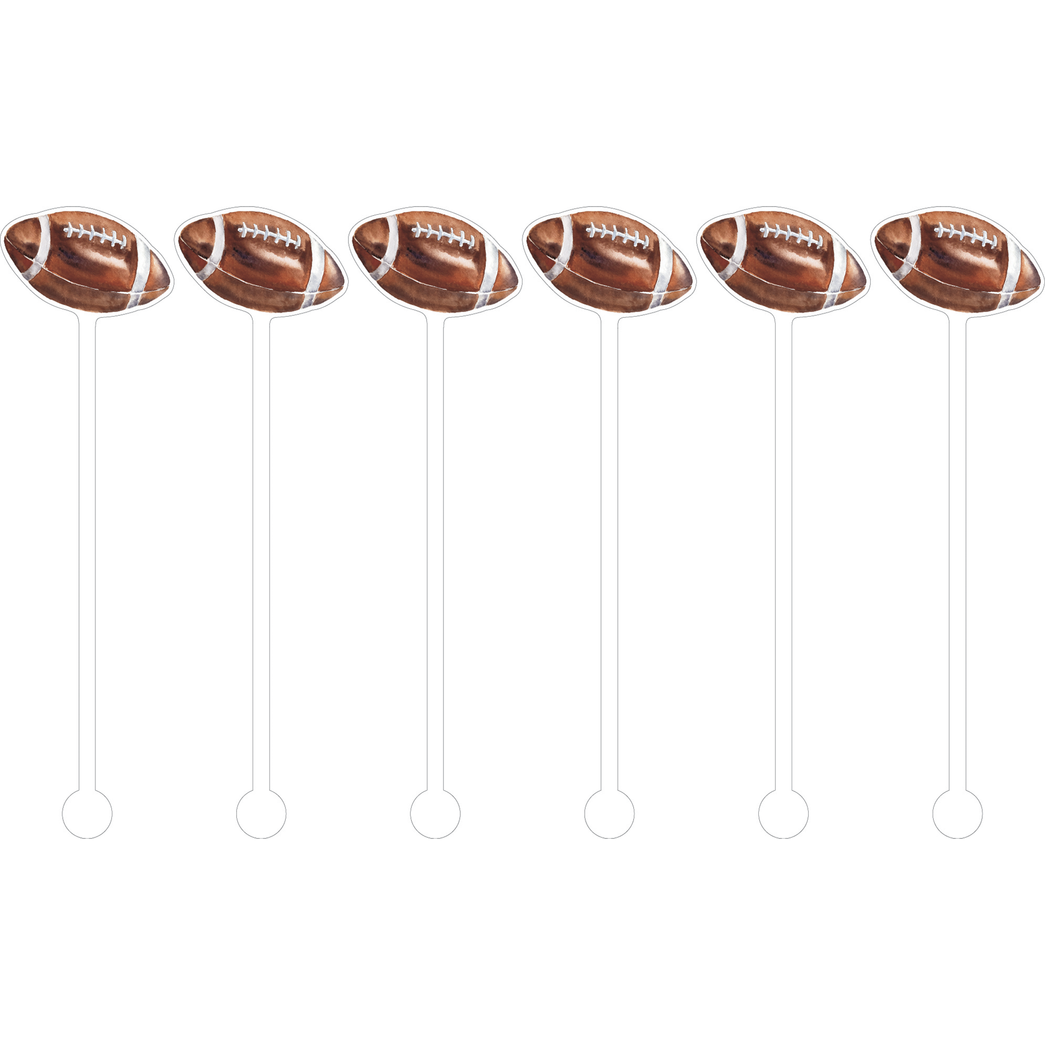 Barrel Down South - Footballs Cocktail Stick Stirrer - Set of 6