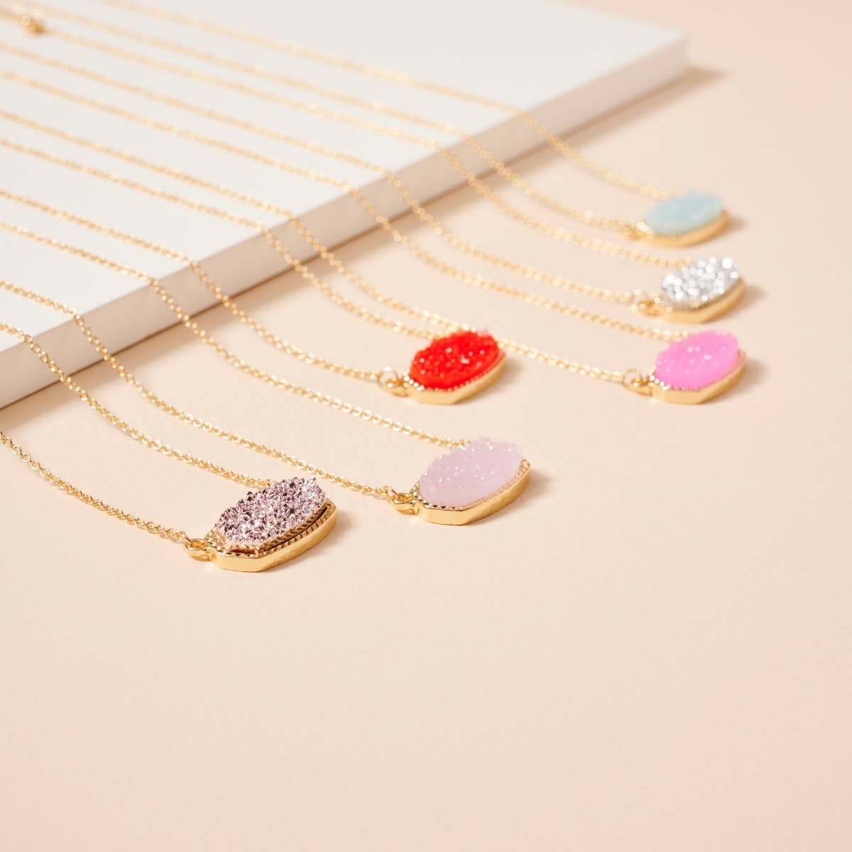 Frem - Druzy Stone Charm Short Necklace