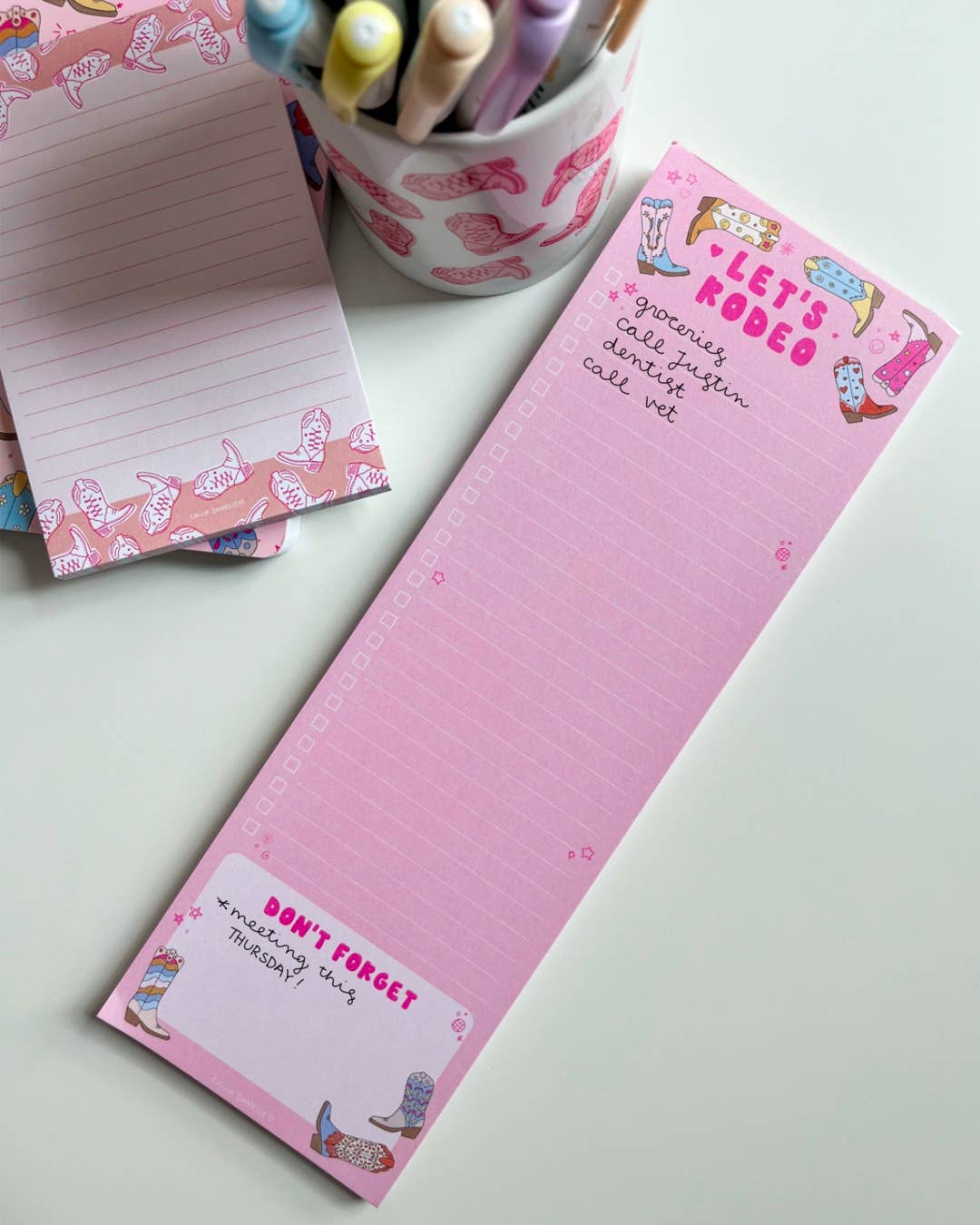 Callie Danielle - Let's Rodeo Western Cowgirl Boots Notepad
