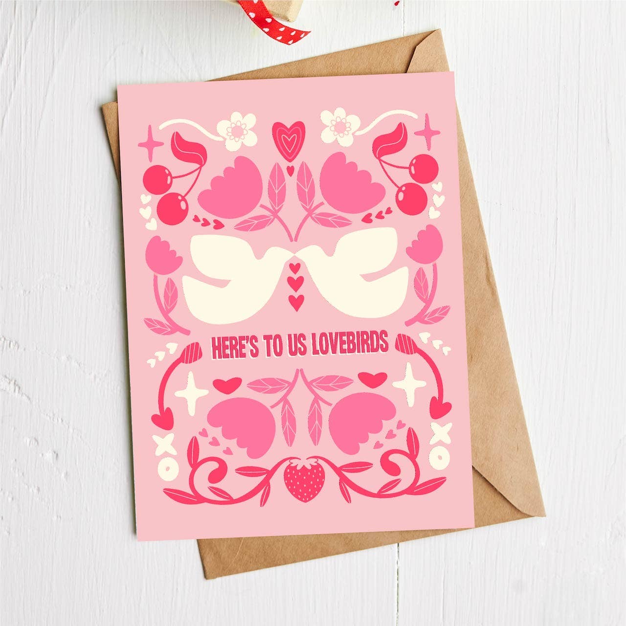 Big Moods - "Here's to us lovebirds" Valentine's Day Card