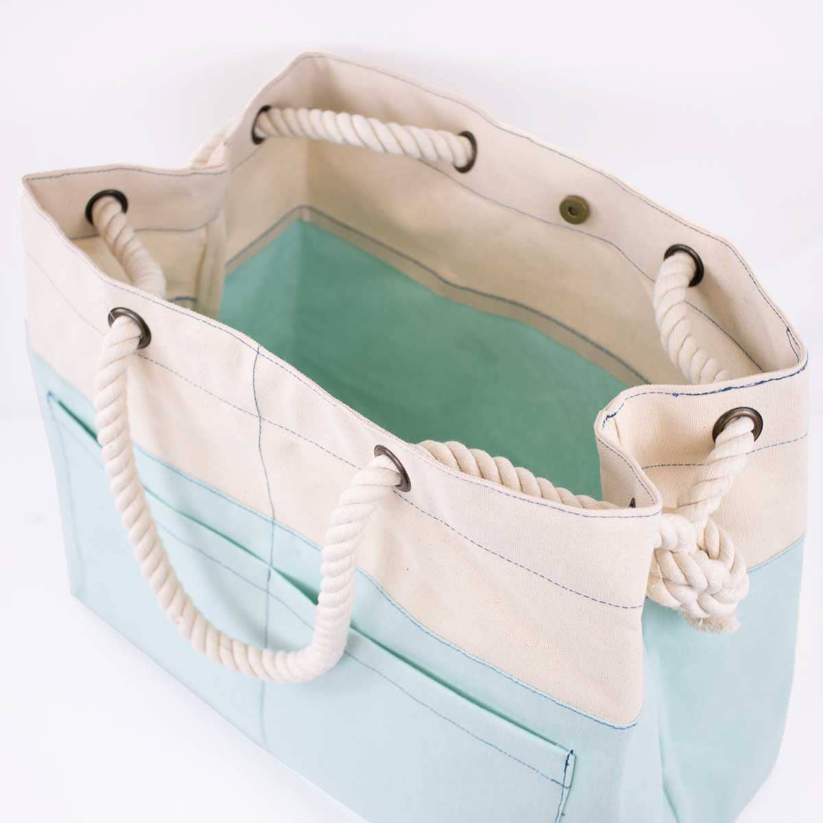 The Royal Standard - Lake Canvas Pocket Tote    Natural/Sky   18x14x9