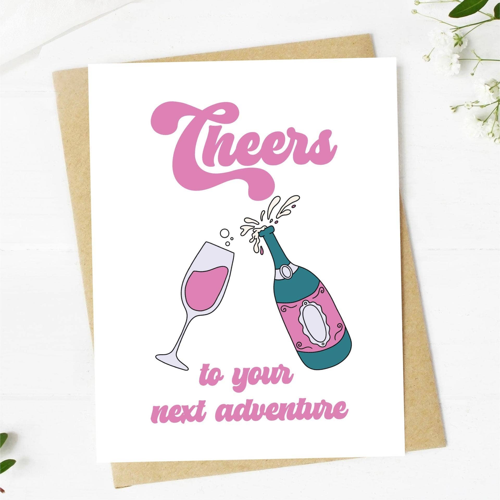 Big Moods - "Cheers To Your Next Adventure" Champaign Card