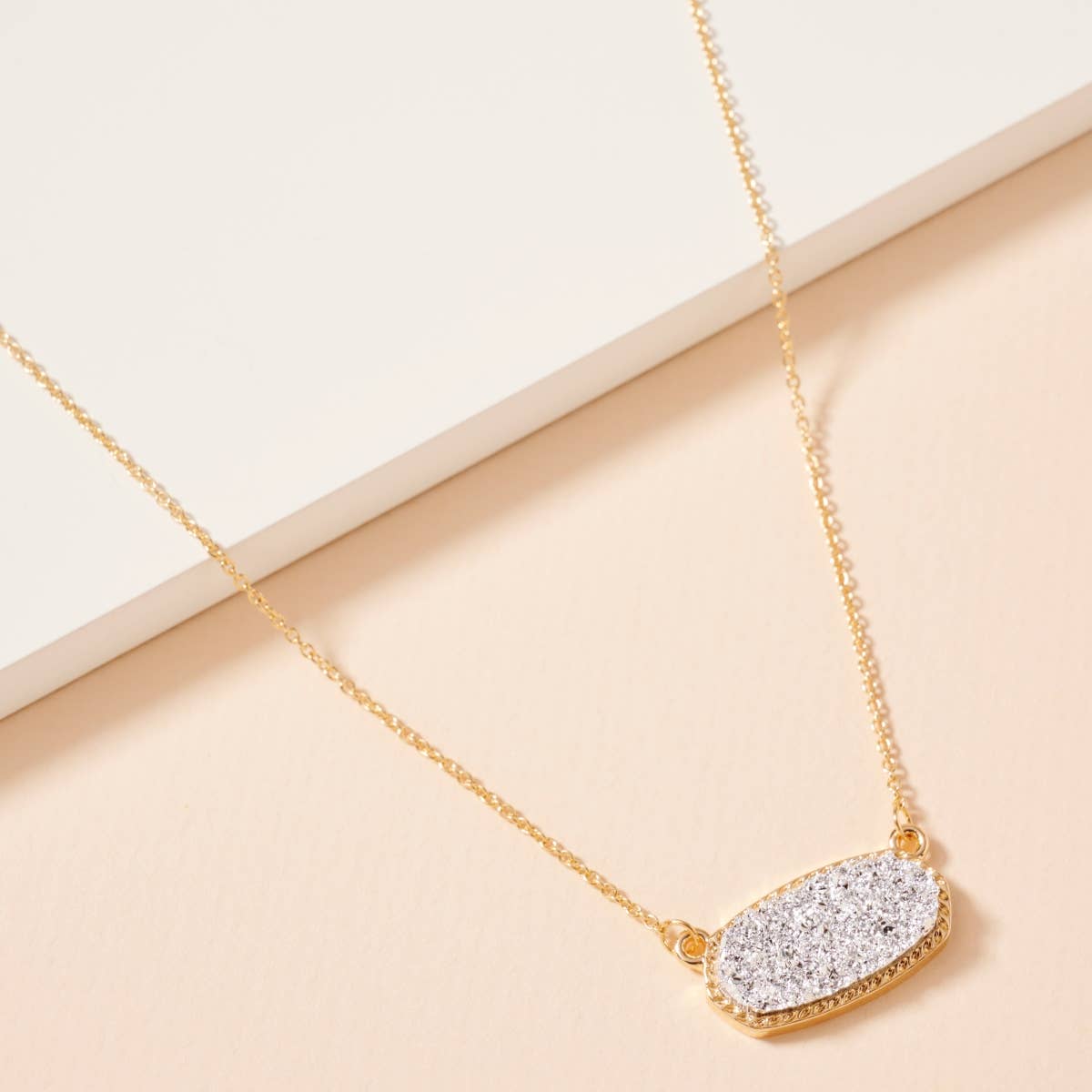 Frem - Druzy Stone Charm Short Necklace