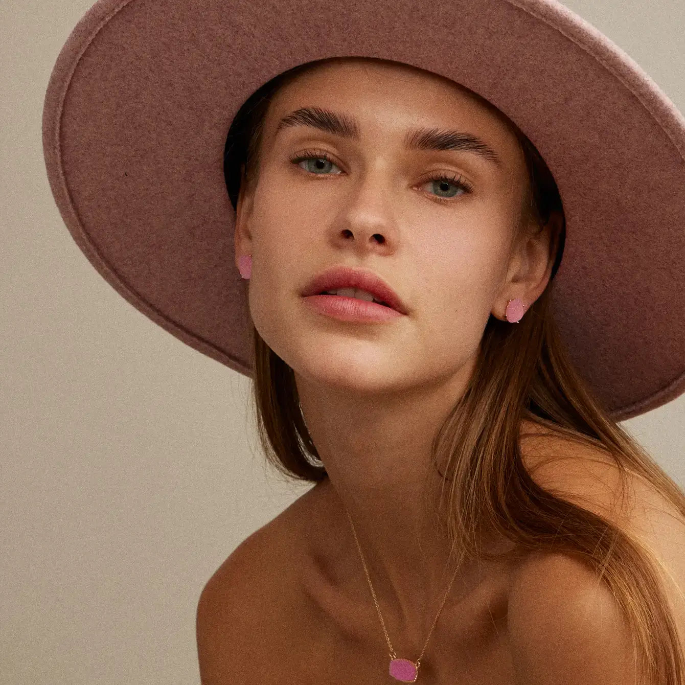 Frem - Druzy Stone Charm Short Necklace