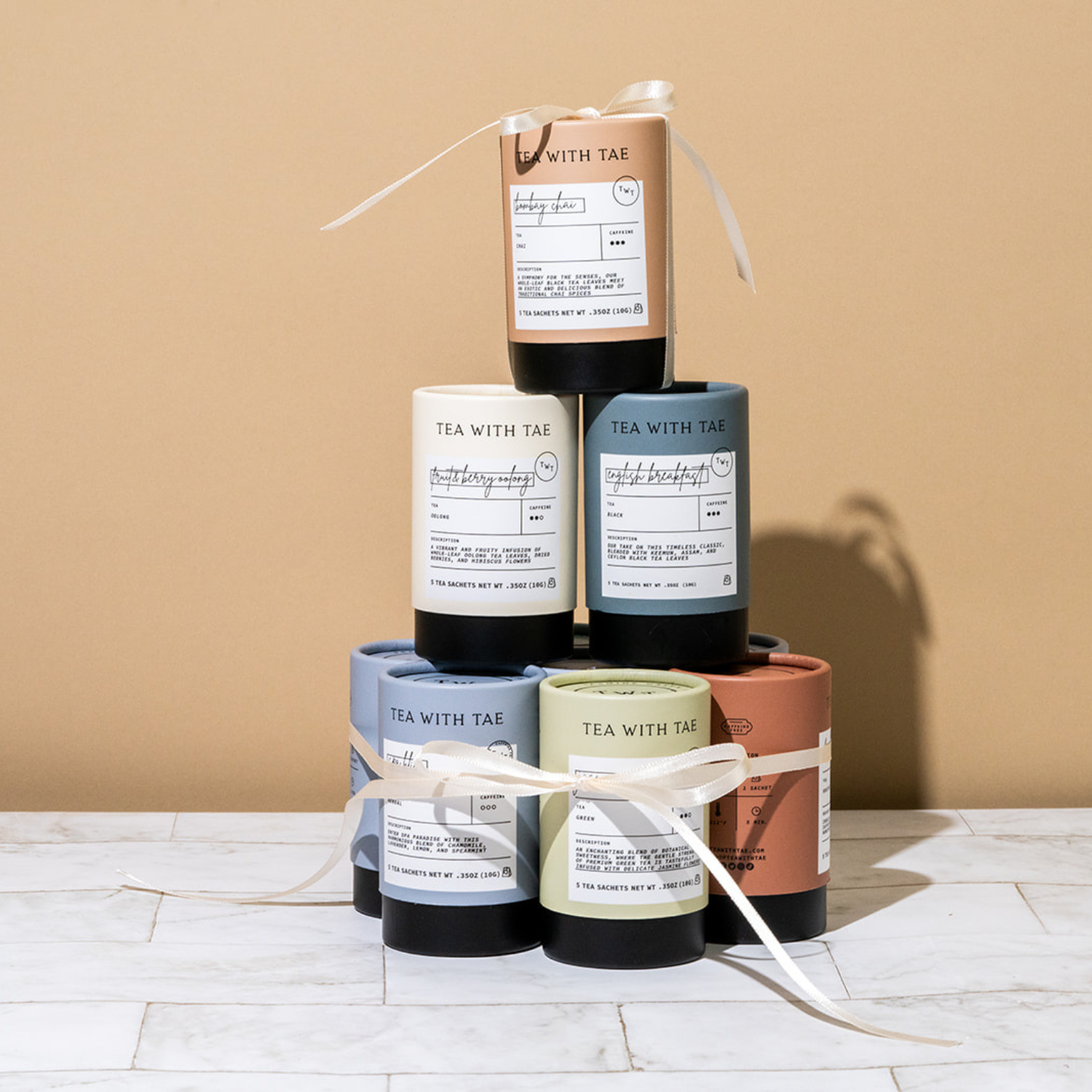 Tea with Tae - Peppermint Herbal Mini Tea Tube Gift (5 tea bags)