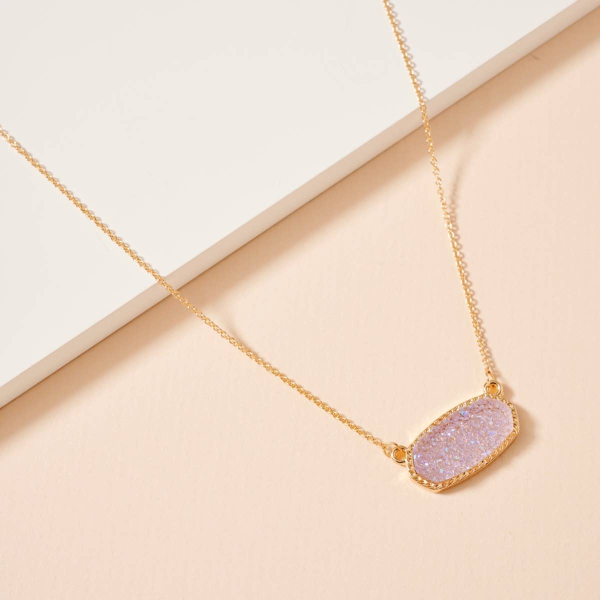 Frem - Druzy Stone Charm Short Necklace