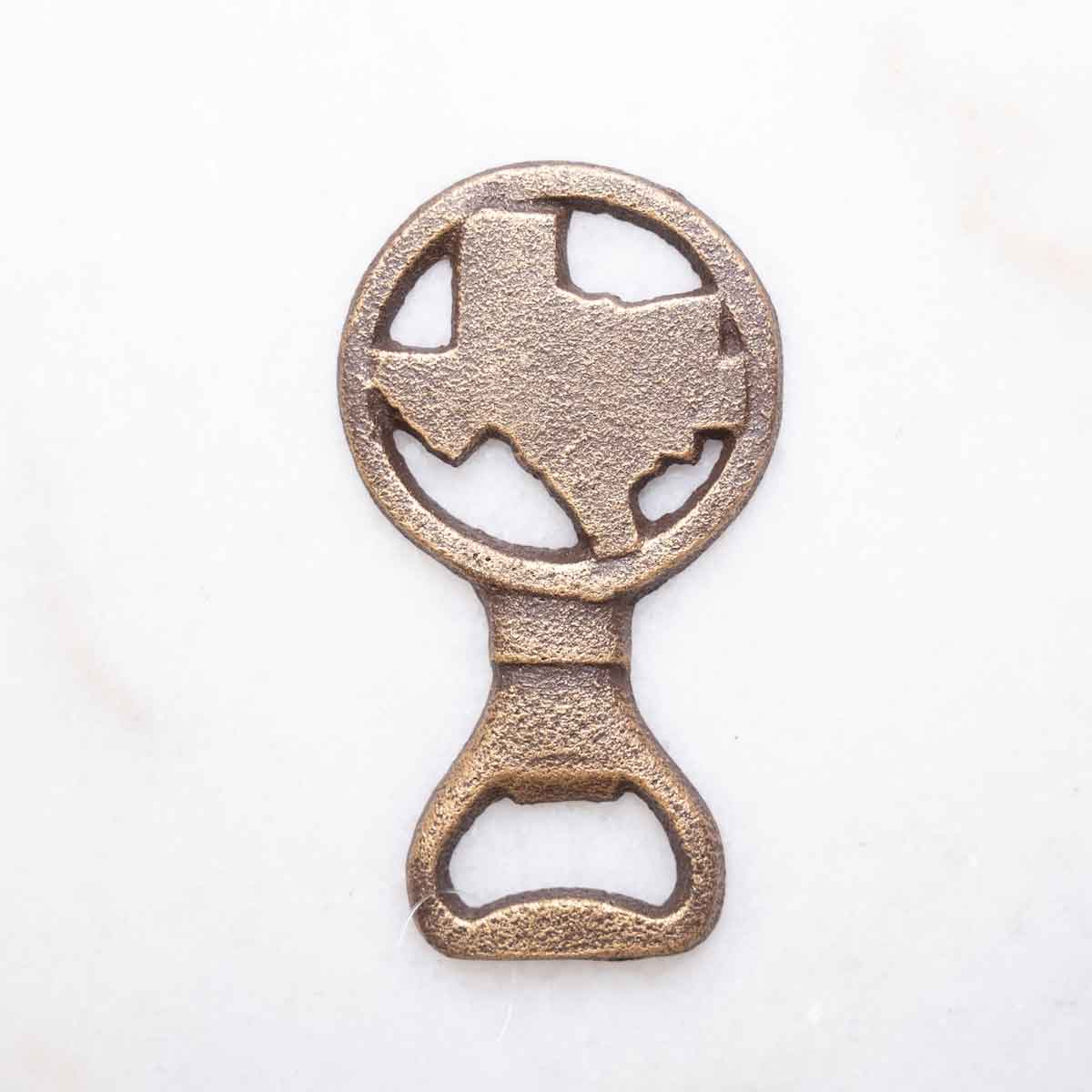 The Royal Standard - Texas Bottle Opener Antique Gold 2.5x4.5