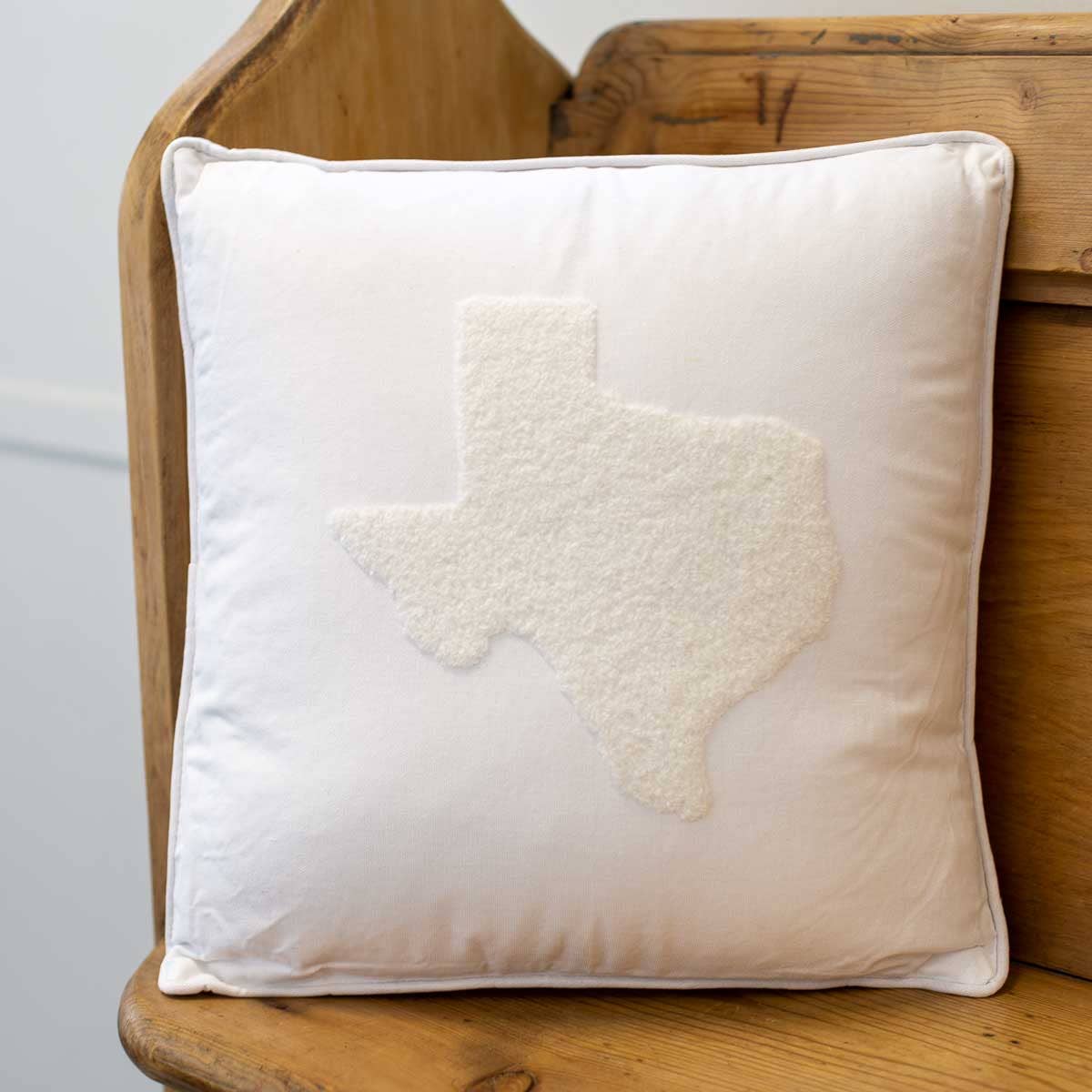 The Royal Standard - Texas Embroidered Pillow   Soft White   16x16