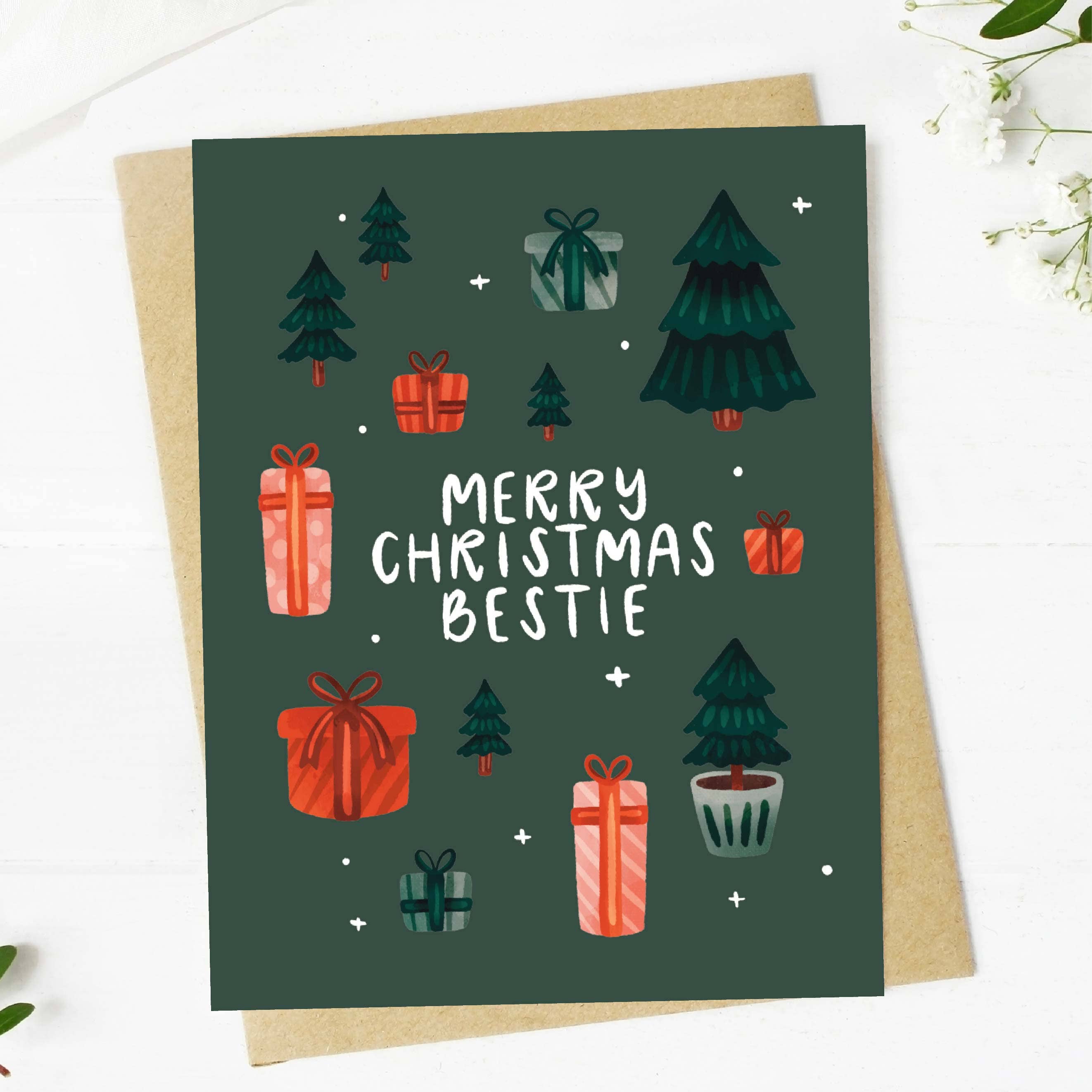 Big Moods - "Merry Christmas Bestie" Cute Christmas Card