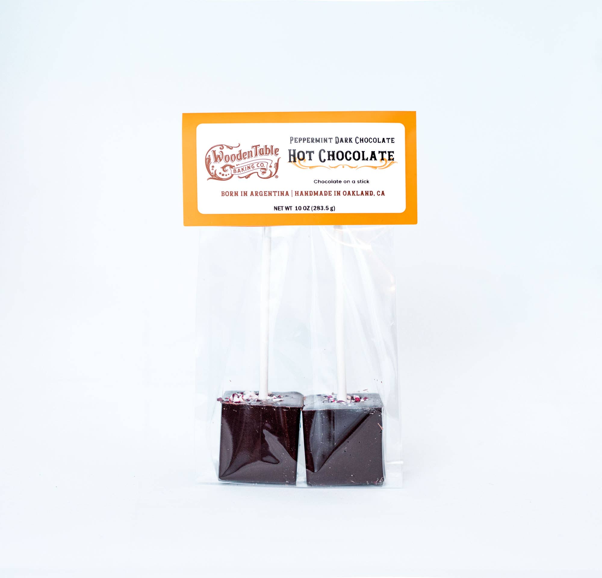 Wooden Table Baking Company - Peppermint Candy Dark Chocolate on a Stick (hot cocoa)