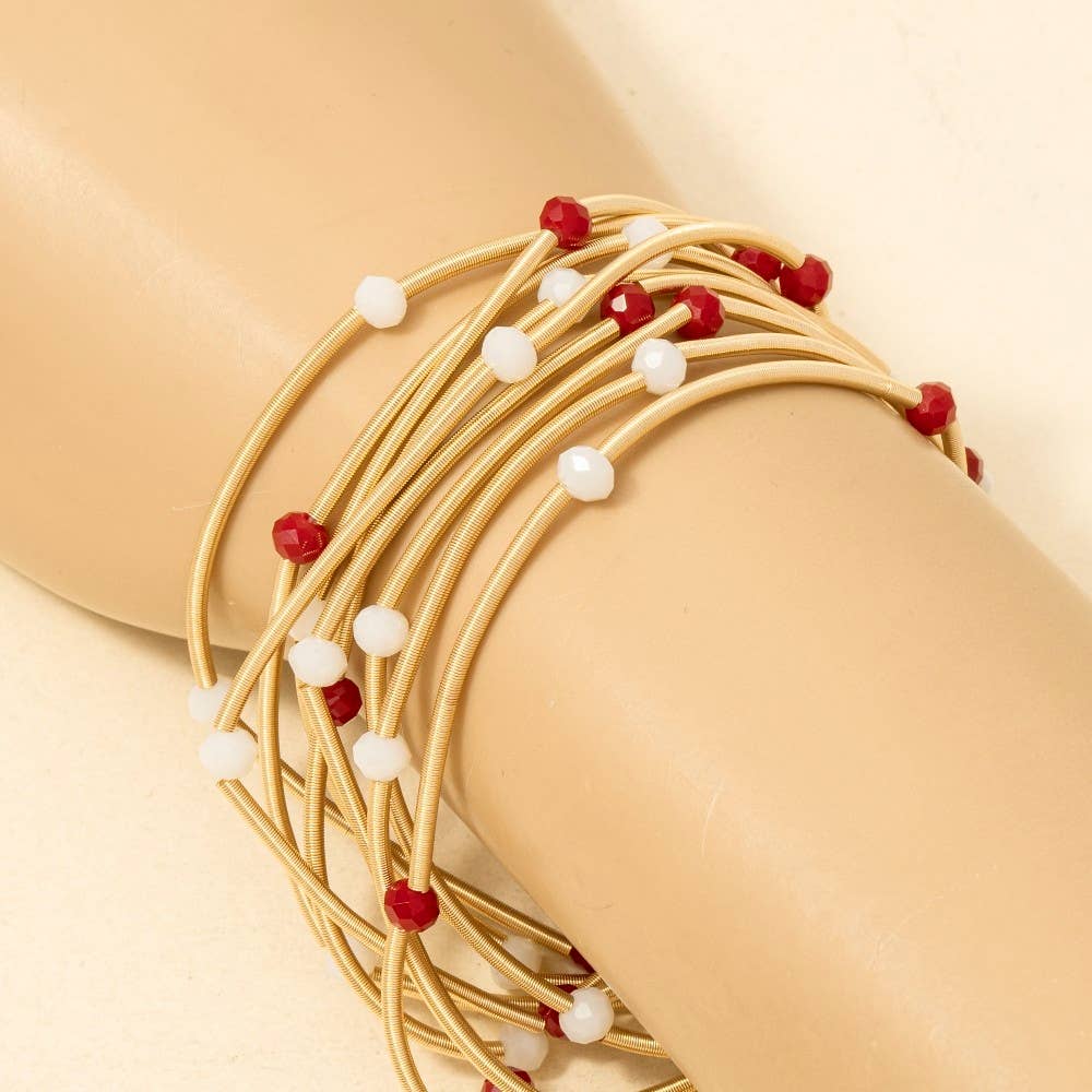 Anarchy Street - Game Day Beads Metallic Elastic Bracelet Set