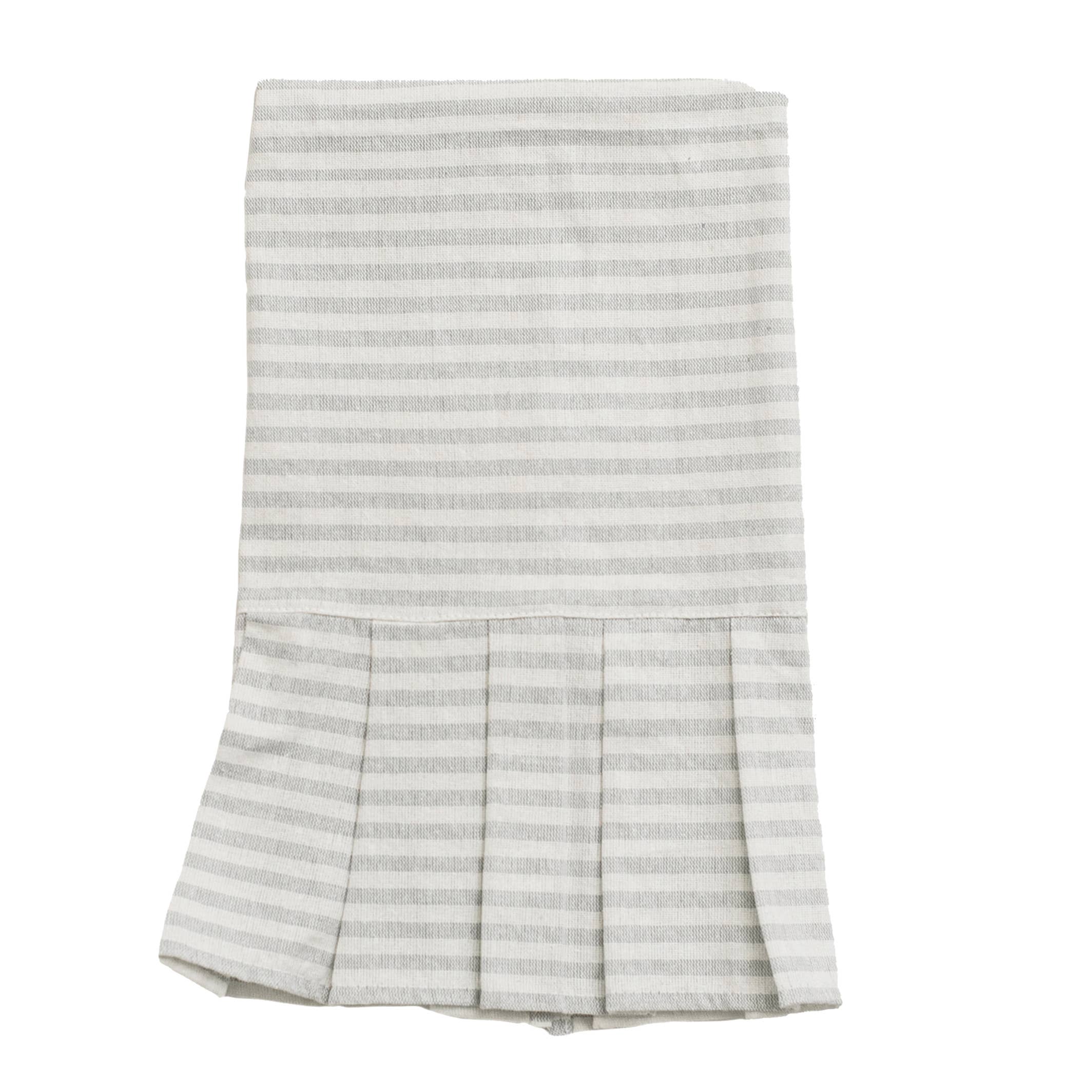 Sweet Water Decor - Striped Hand Towel with Ruffle, Grey - Home Decor & Gifts