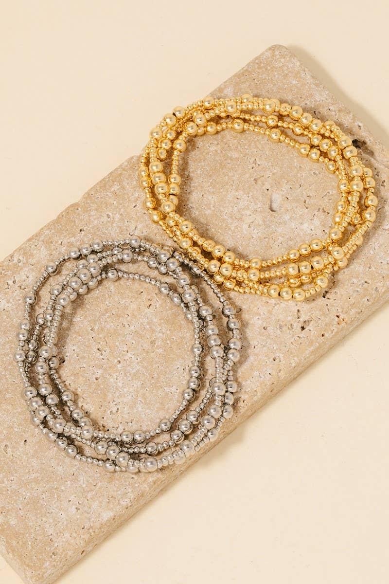 Anarchy Street - Gold Dipped Mixed Beaded Bracelet Set