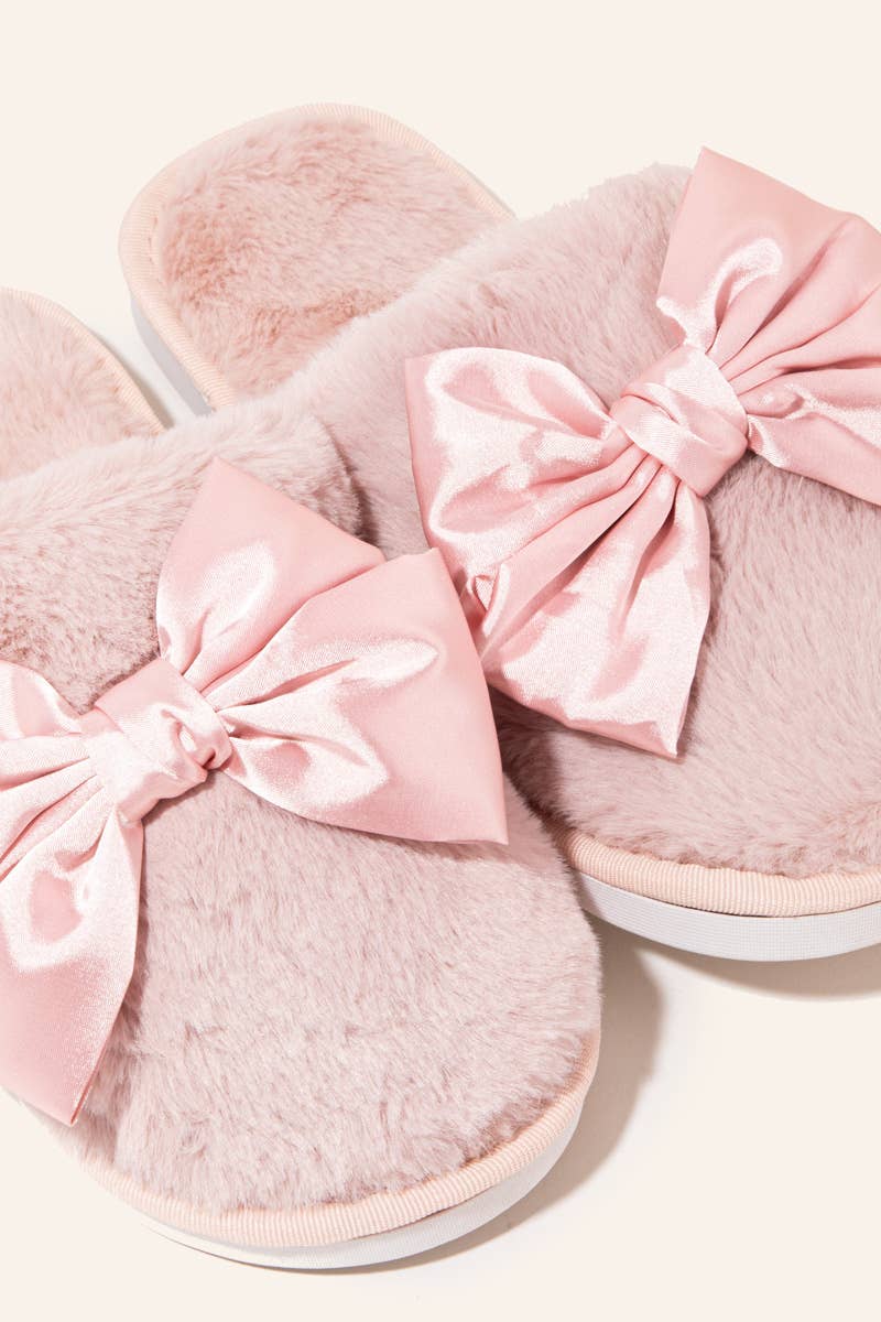 Anarchy Street - Fluffy Bow Decor Slippers
