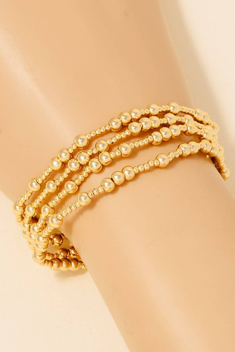 Anarchy Street - Gold Dipped Mixed Beaded Bracelet Set