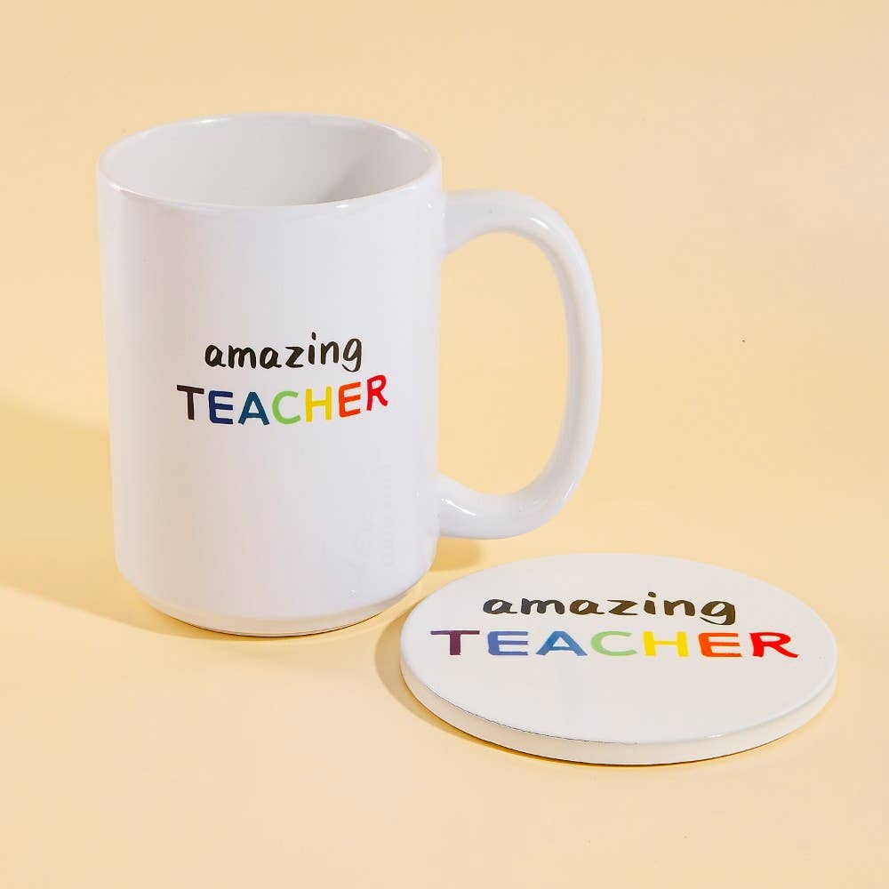 Anarchy Street - Amazing Teacher 15 Oz Mug With Matching Coaster Gift Set