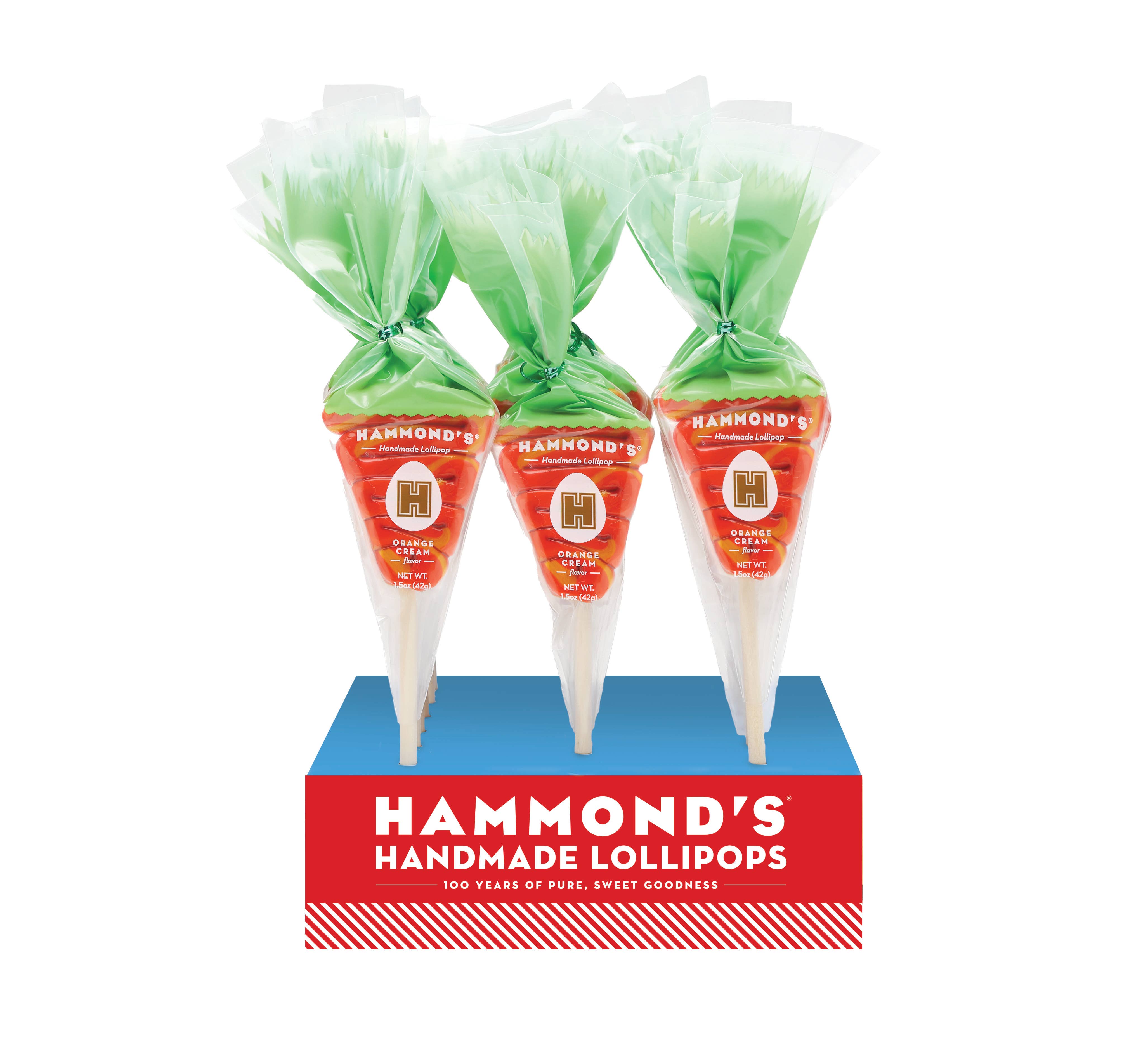 Hammond's Candies - Easter Carrot Orange Cream Lollipop