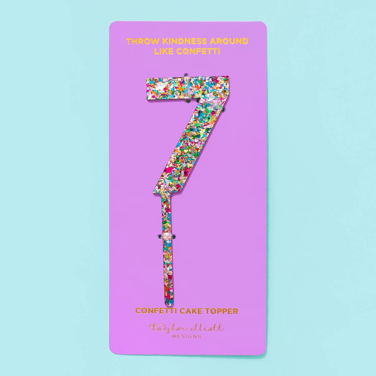 Taylor Elliott Designs - *ON SALE* Cake Toppers - Num 0 - 9 - Colorful Confetti -Each