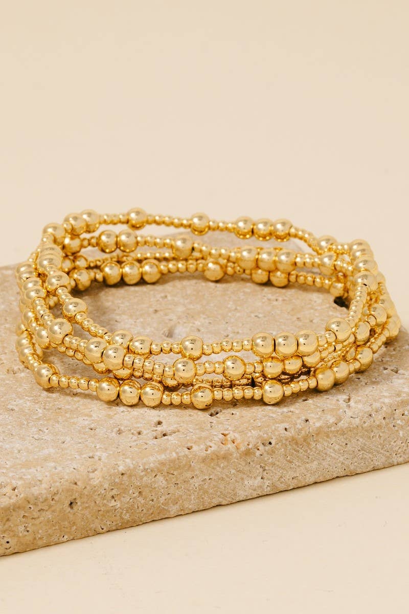 Anarchy Street - Gold Dipped Mixed Beaded Bracelet Set