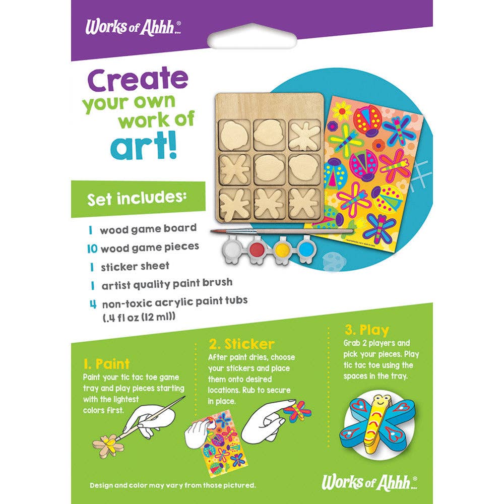 Masterpieces Puzzles - Tic Tac Toe - Wood Craft & Paint Kit