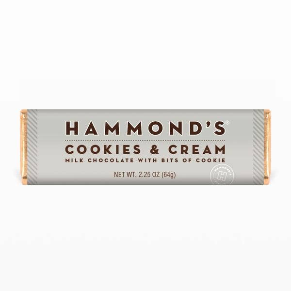 Hammond's Candies - Cookies and Creme Milk Chocolate Bar 2.25oz