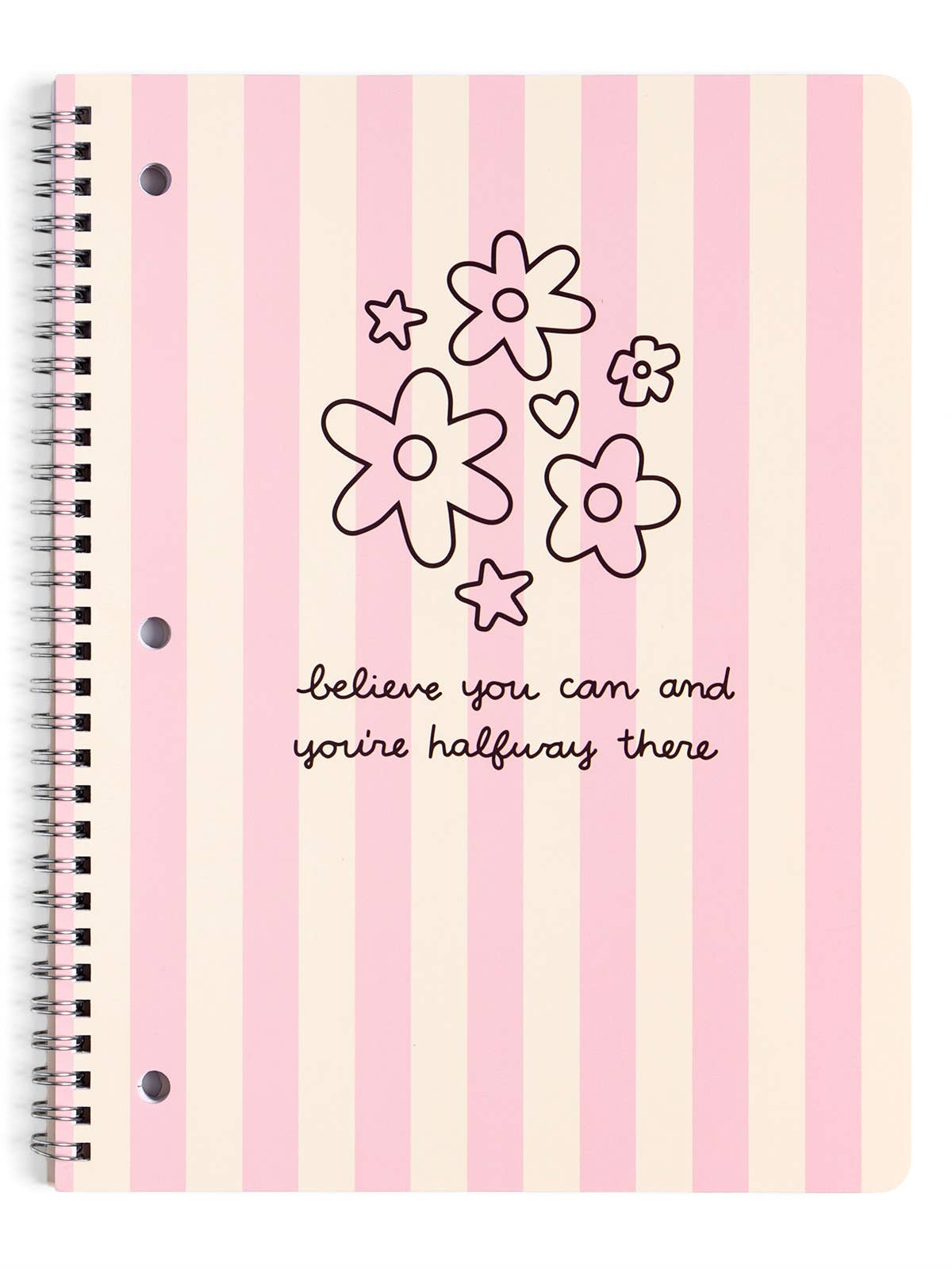 Callie Danielle - Bloom & Believe Floral Stripes Spiral Notebook