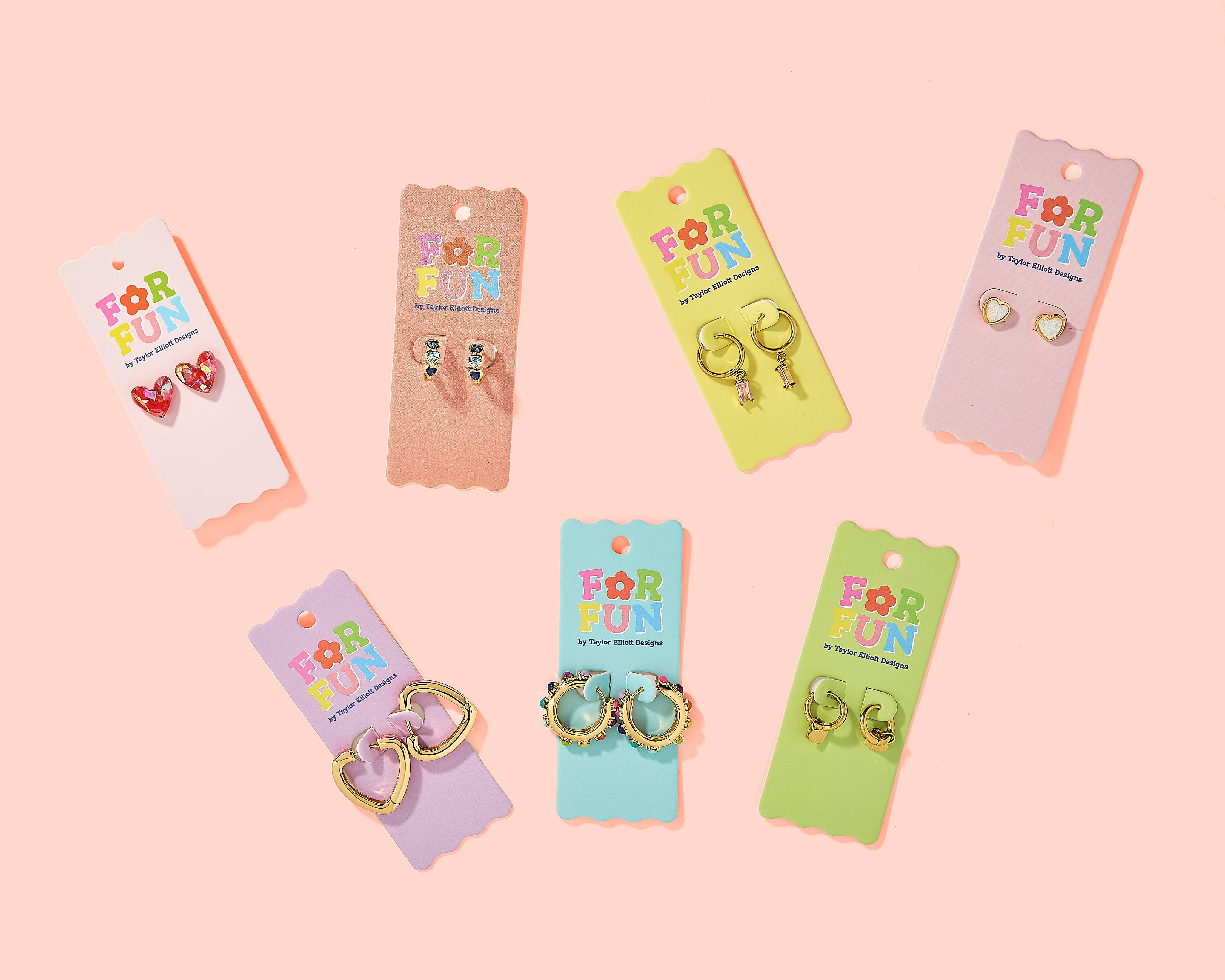 Taylor Elliott Designs Acrylic Hearts Stud Earrings