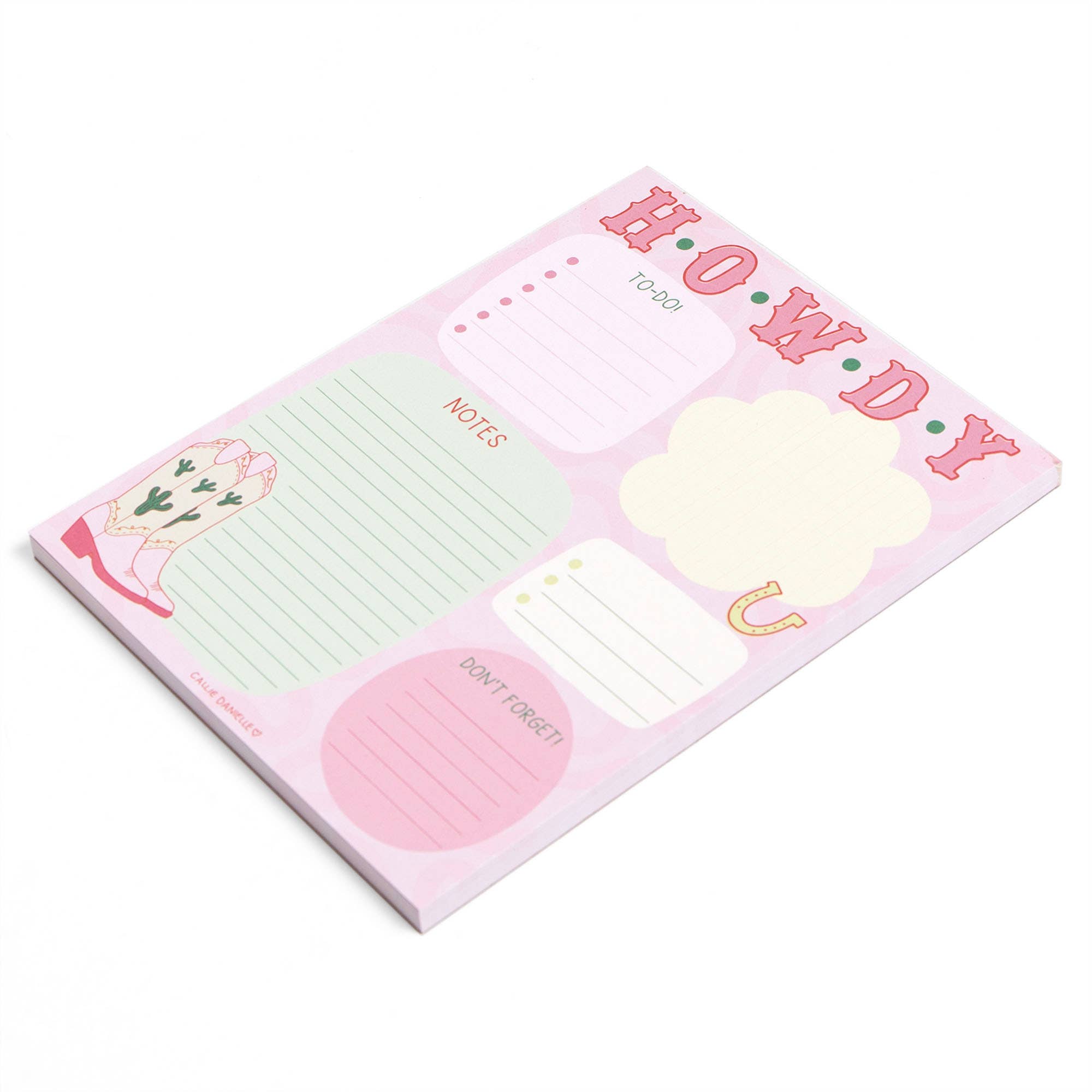 Callie Danielle - Howdy Cowgirl Boots Western Daily Notepad