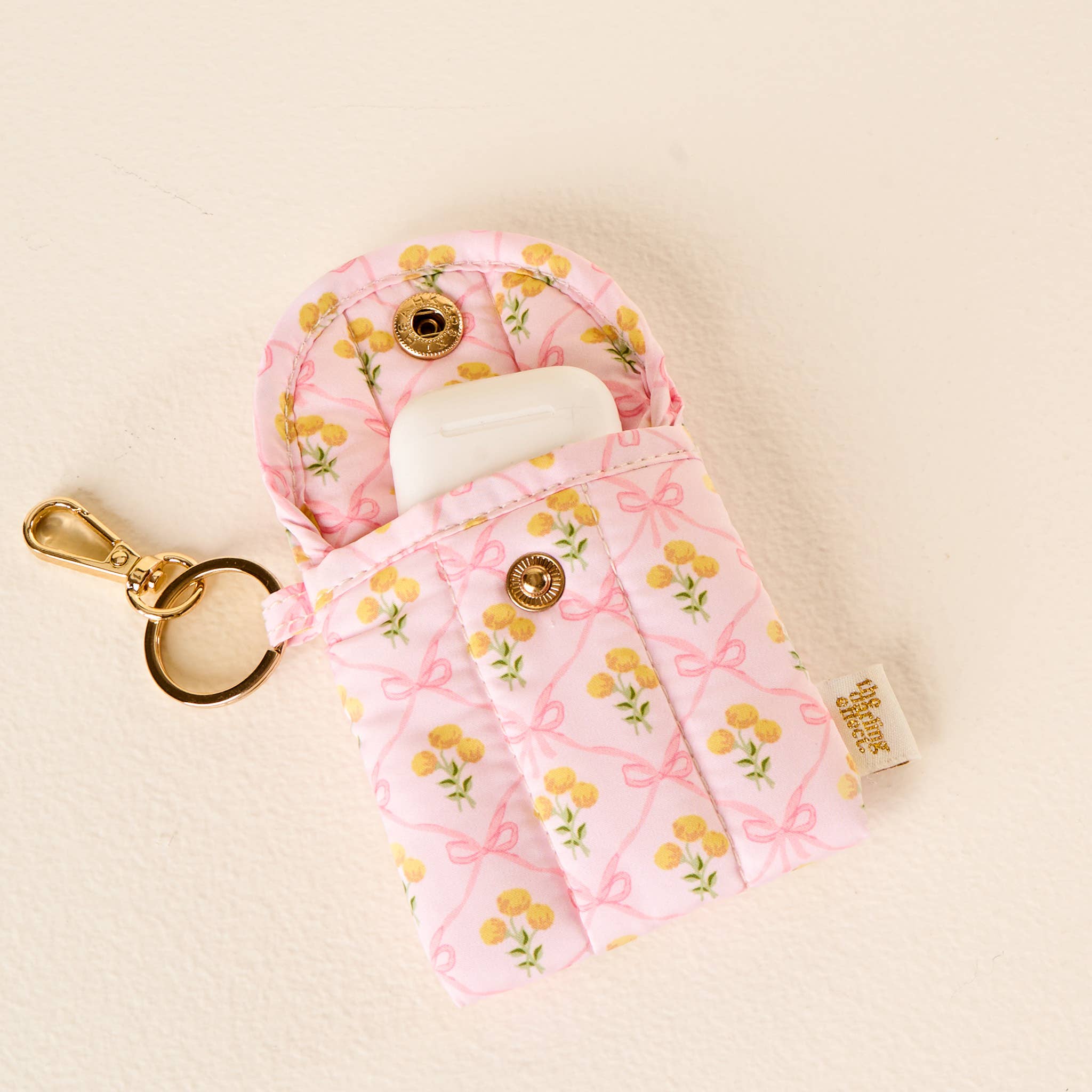 The Darling Effect - Puffy Earbud Case Keychain-Marigold Lane Pink
