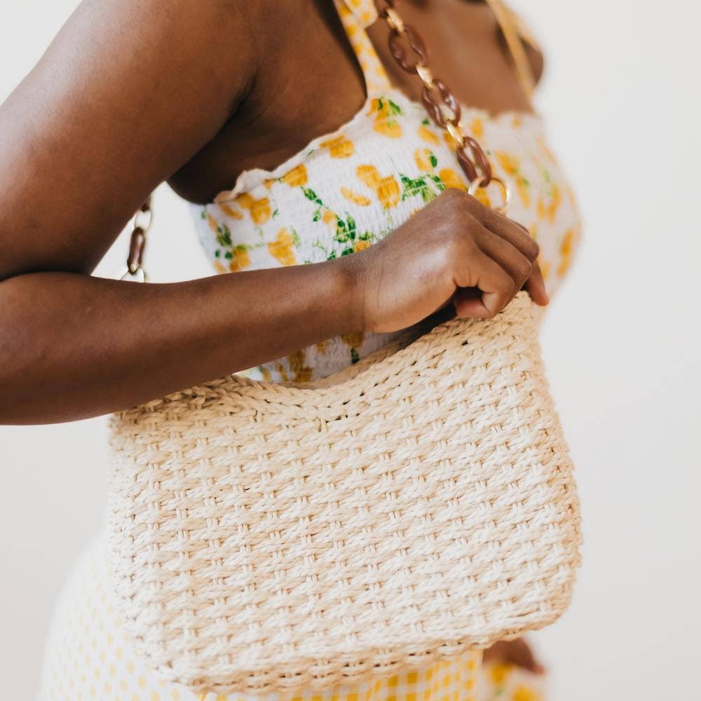Pretty Simple - Staycation Straw Bag (Free Crossbody Strap Included!)