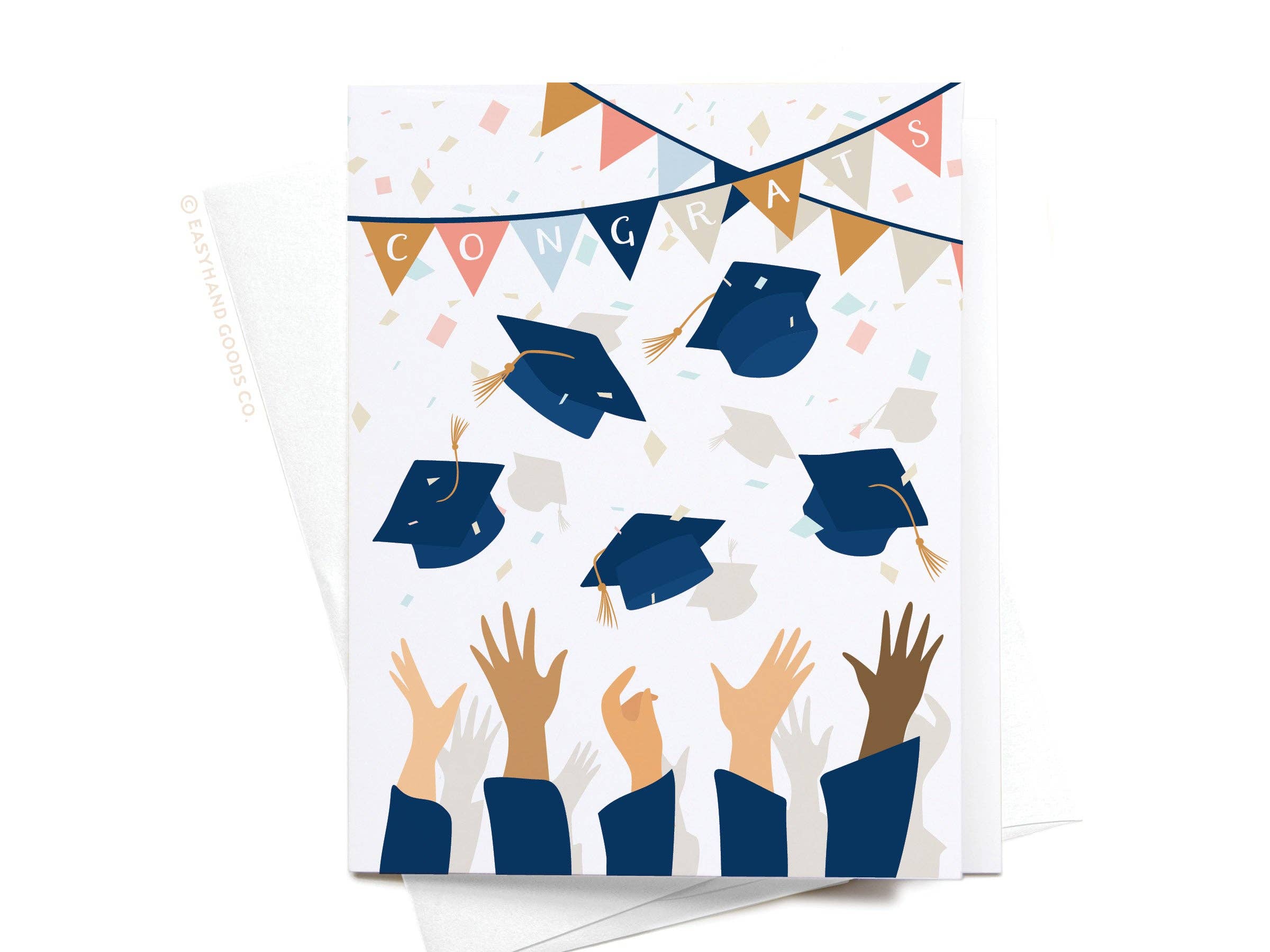 Easyhand Goods Co. - Congrats Graduation Caps Greeting Card