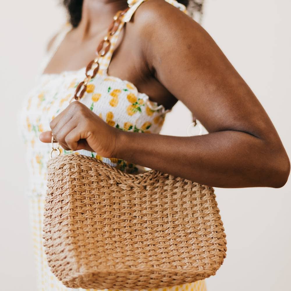 Pretty Simple - Staycation Straw Bag (Free Crossbody Strap Included!)