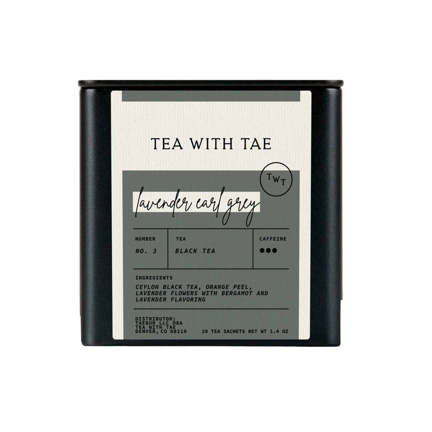 Tea with Tae - Lavender Earl Grey Black Tea Gift Tin (20 tea bags)