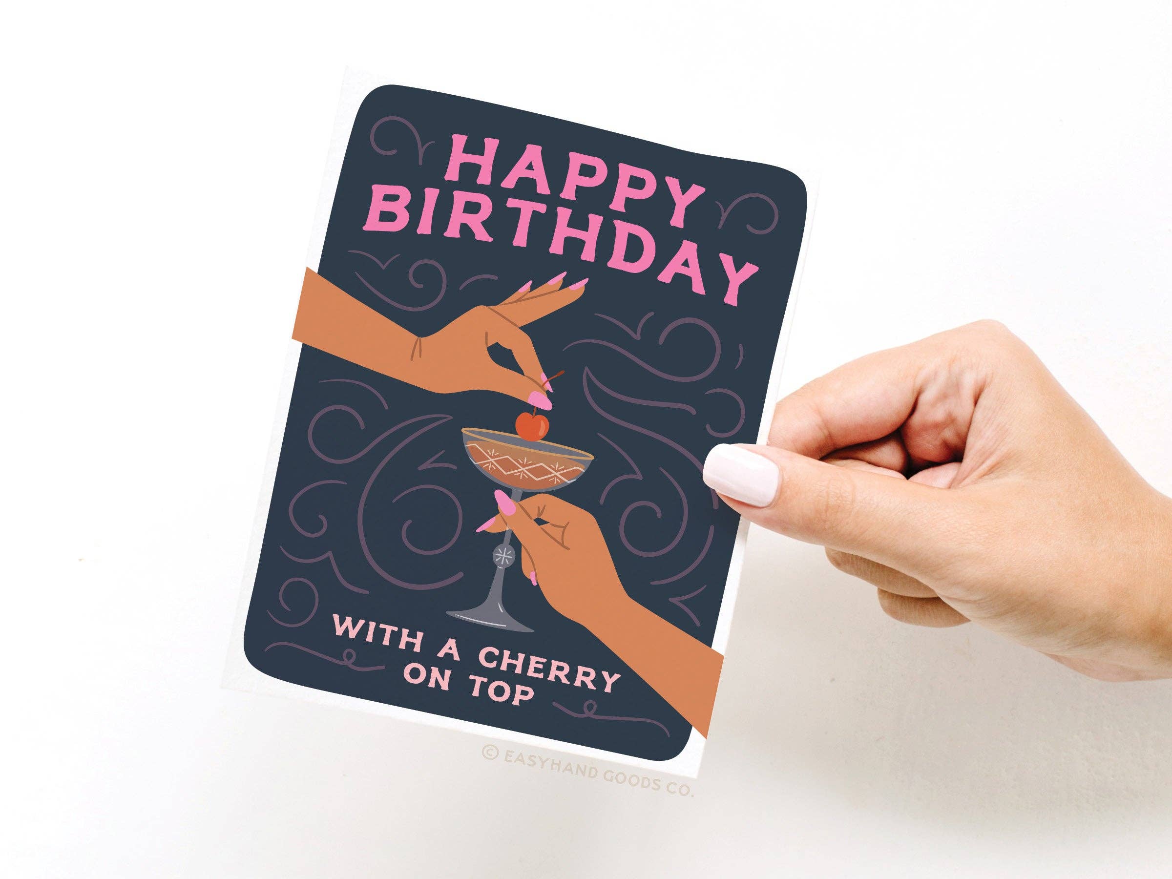 Easyhand Goods Co. - Happy Birthday Cocktail With Cherry On Top Greeting Card