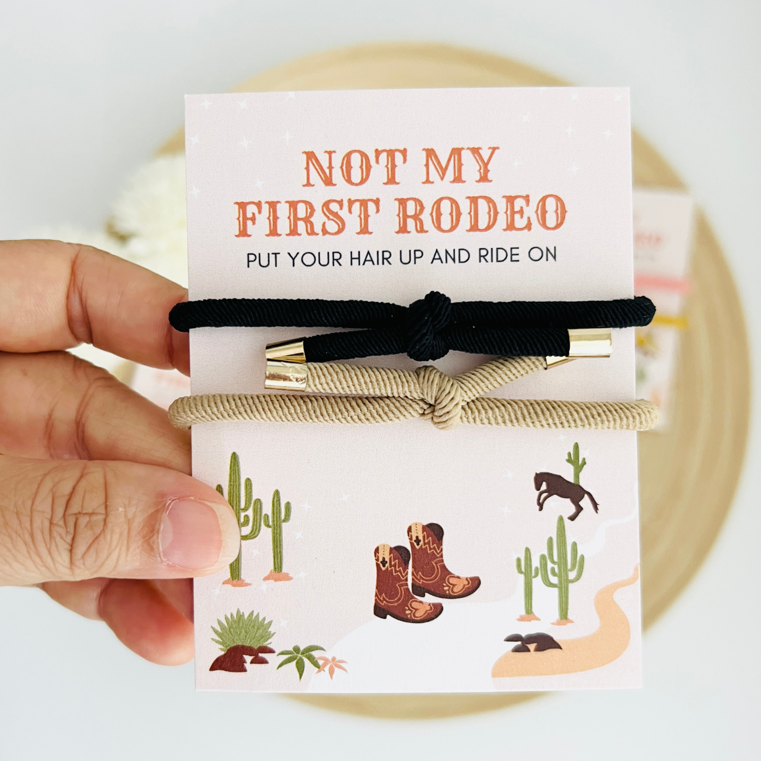 Tiny Gift Society - Not My First Rodeo Double Hair Tie - Western Cowboy Cowgirl