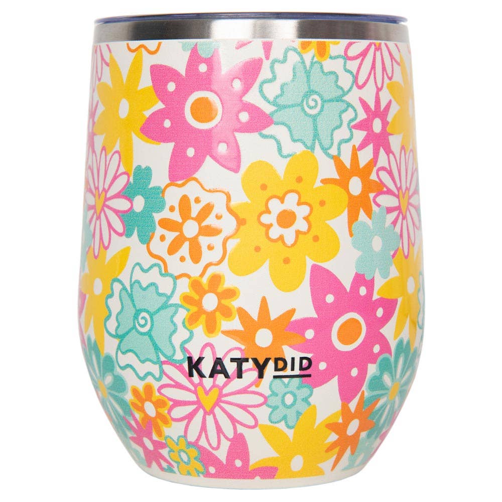 Katydid - Spring Flowers Stainless Steel Wine Tumbler