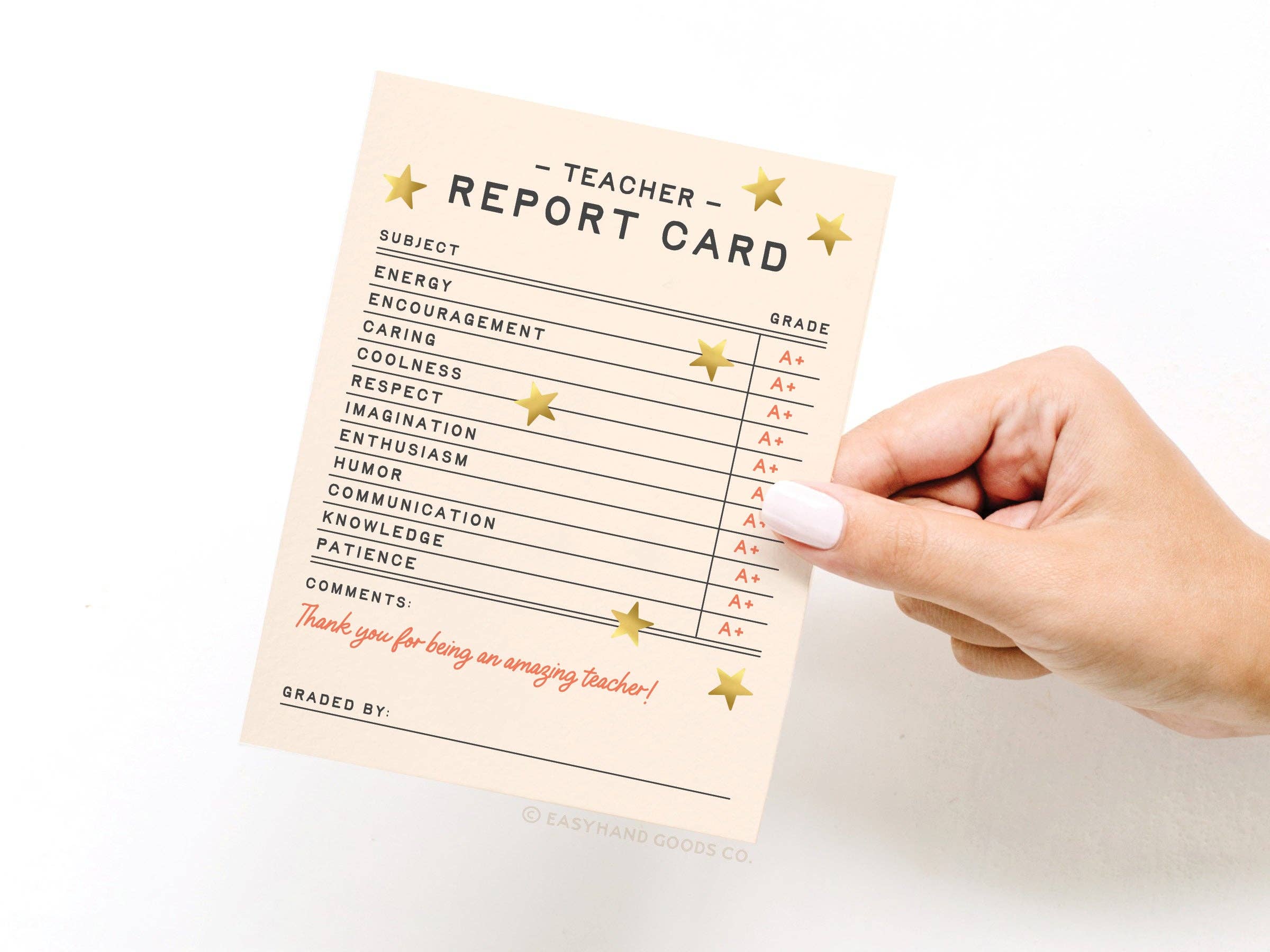 Easyhand Goods Co. - Teacher Report Card Greeting Card
