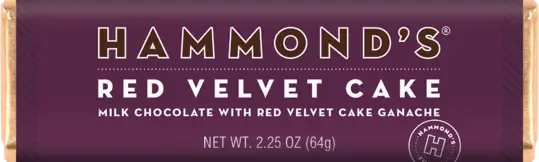 Hammond's Candies - Red Velvet Cake Milk Chocolate Candy Bar 2.25oz