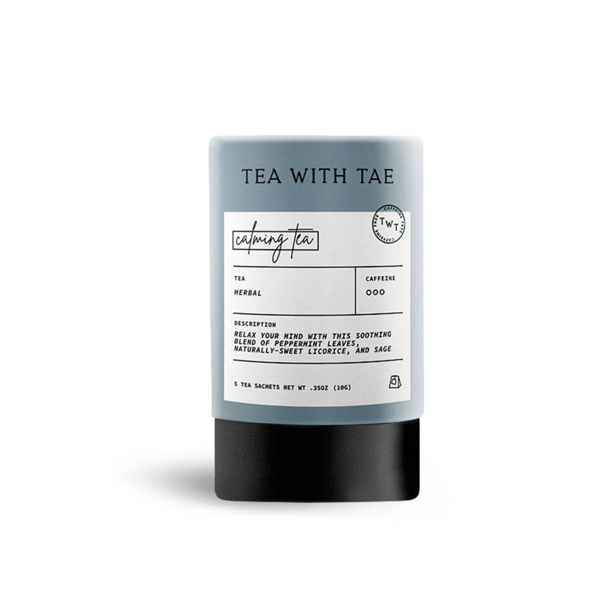 Tea with Tae - Calming Tea Herbal Rest Mini Tea Tube Gift (5 tea bags)