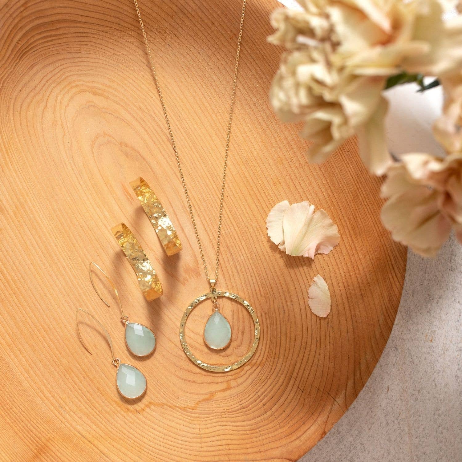 Splendid Iris - SALE - Long Gilded Crystal Necklace