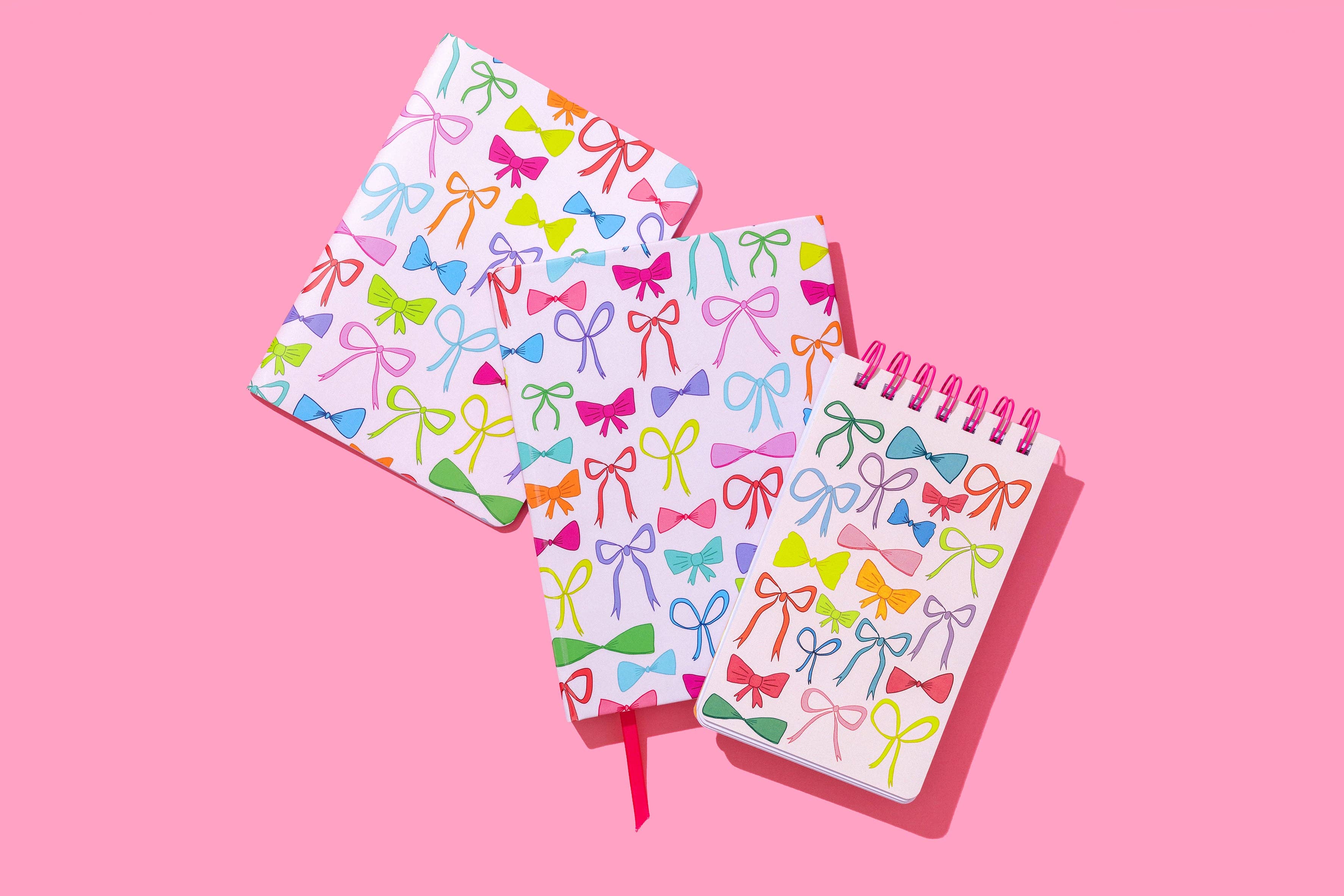 Taylor Elliott Designs - Notebook Set - Colorful Bows + Colorful Gingham - 2 Pc Set