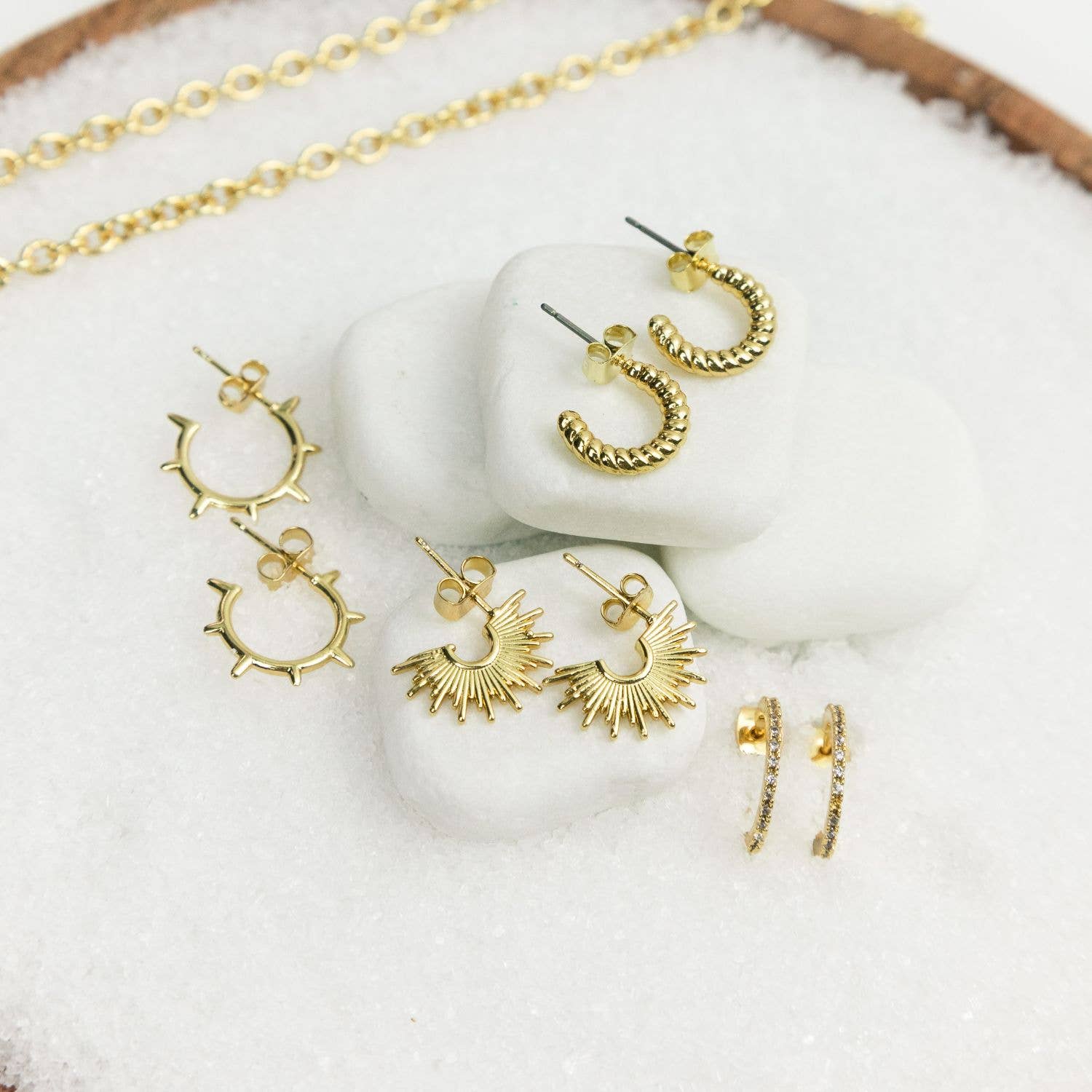 Splendid Iris - Small Twist Hoop, SALE