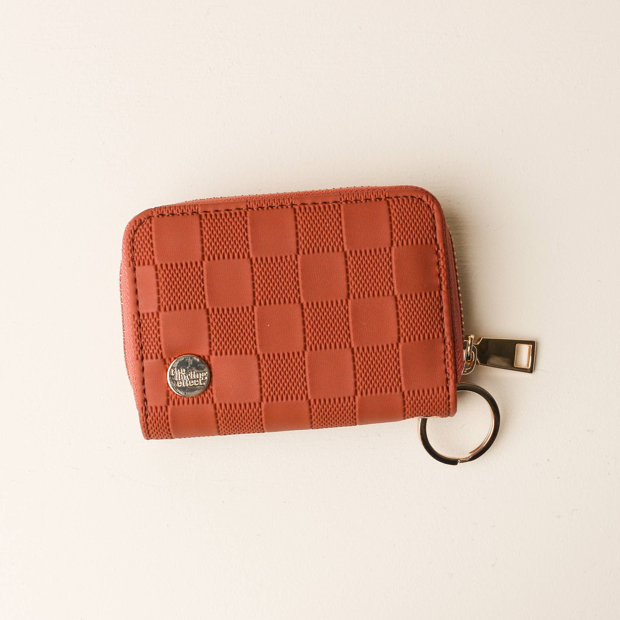 The Darling Effect - Zip Around Wallet-Cognac Check
