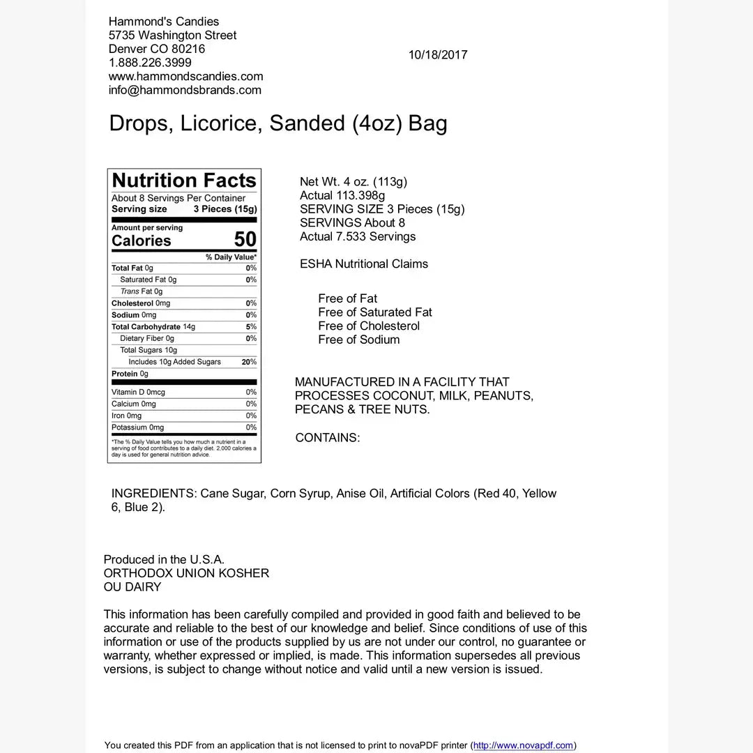 Hammond's Candies - Old-Fashioned Pantry Candy - 4 oz - 8 Bag POP Display