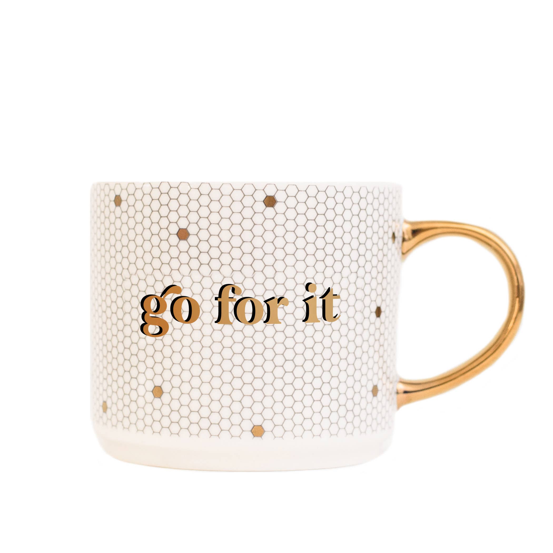 Sweet Water Decor - Go For It Gold Tile Coffee Mug - Gifts & Home Decor