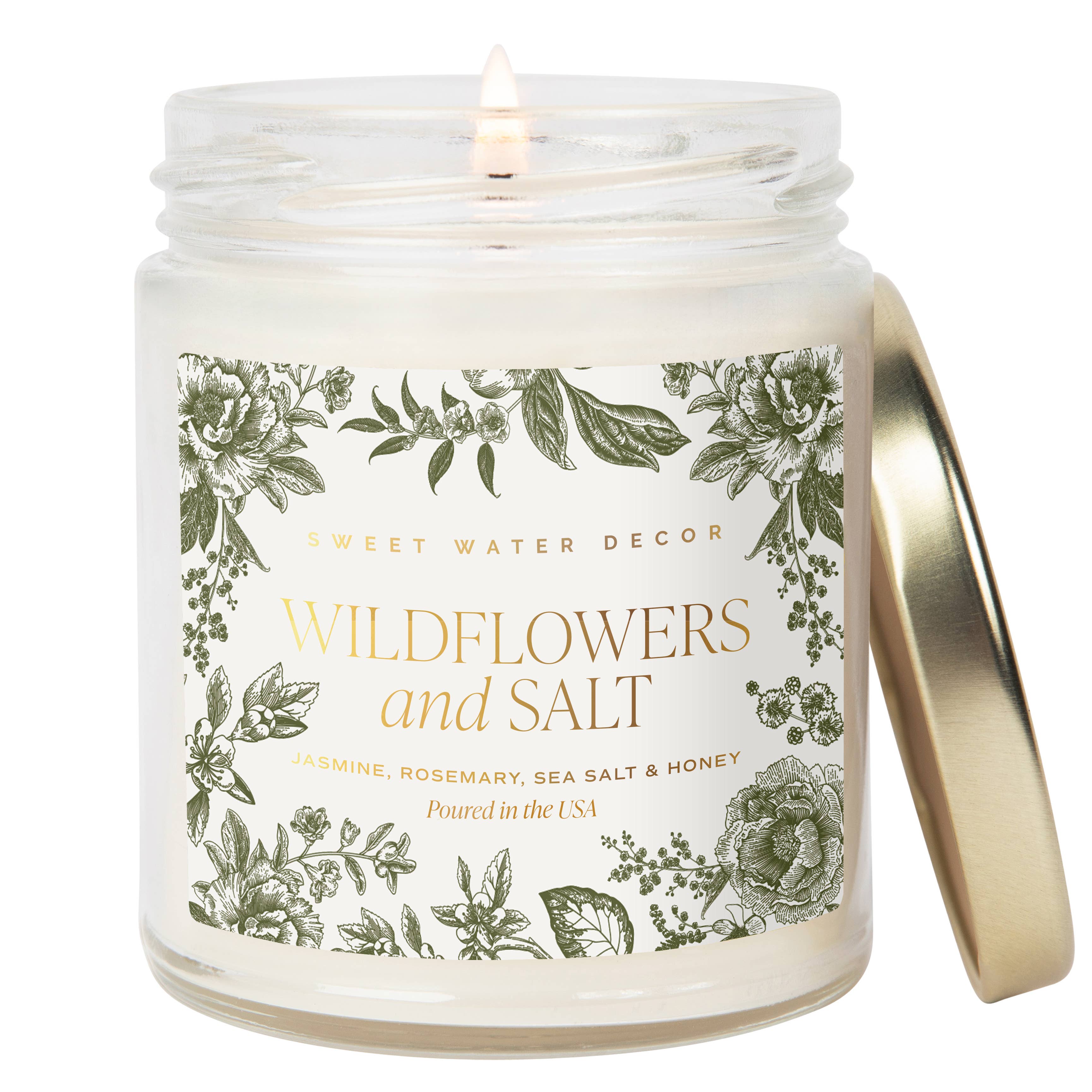 Sweet Water Decor - Wildflowers and Salt 9 oz Soy Candle - Spring Decor & Gifts