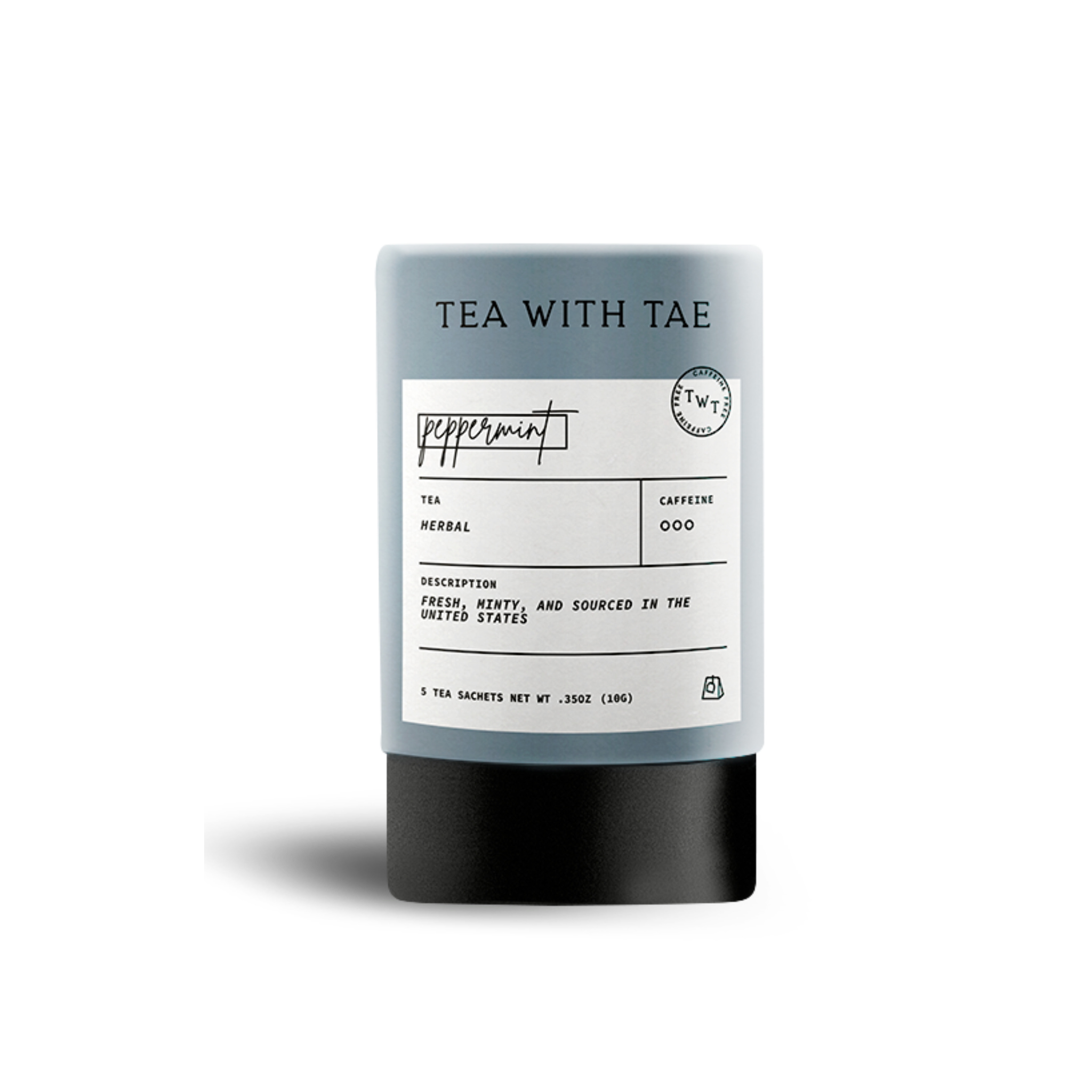 Tea with Tae - Peppermint Herbal Mini Tea Tube Gift (5 tea bags)