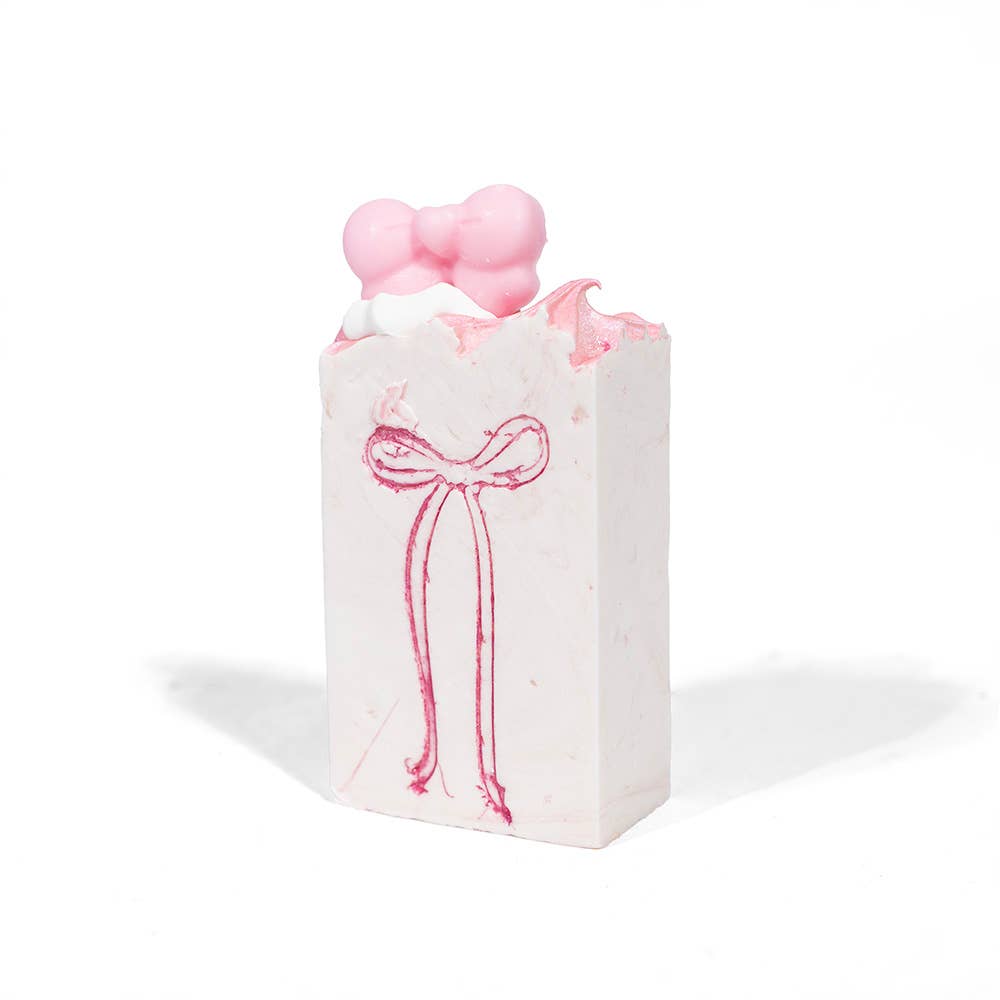 FinchBerry - Pretty in Pink party favor sized Soap Bar with Pink Bow