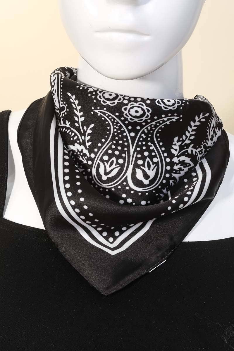 Anarchy Street - Light Paisley Design Square Bandana Scarf
